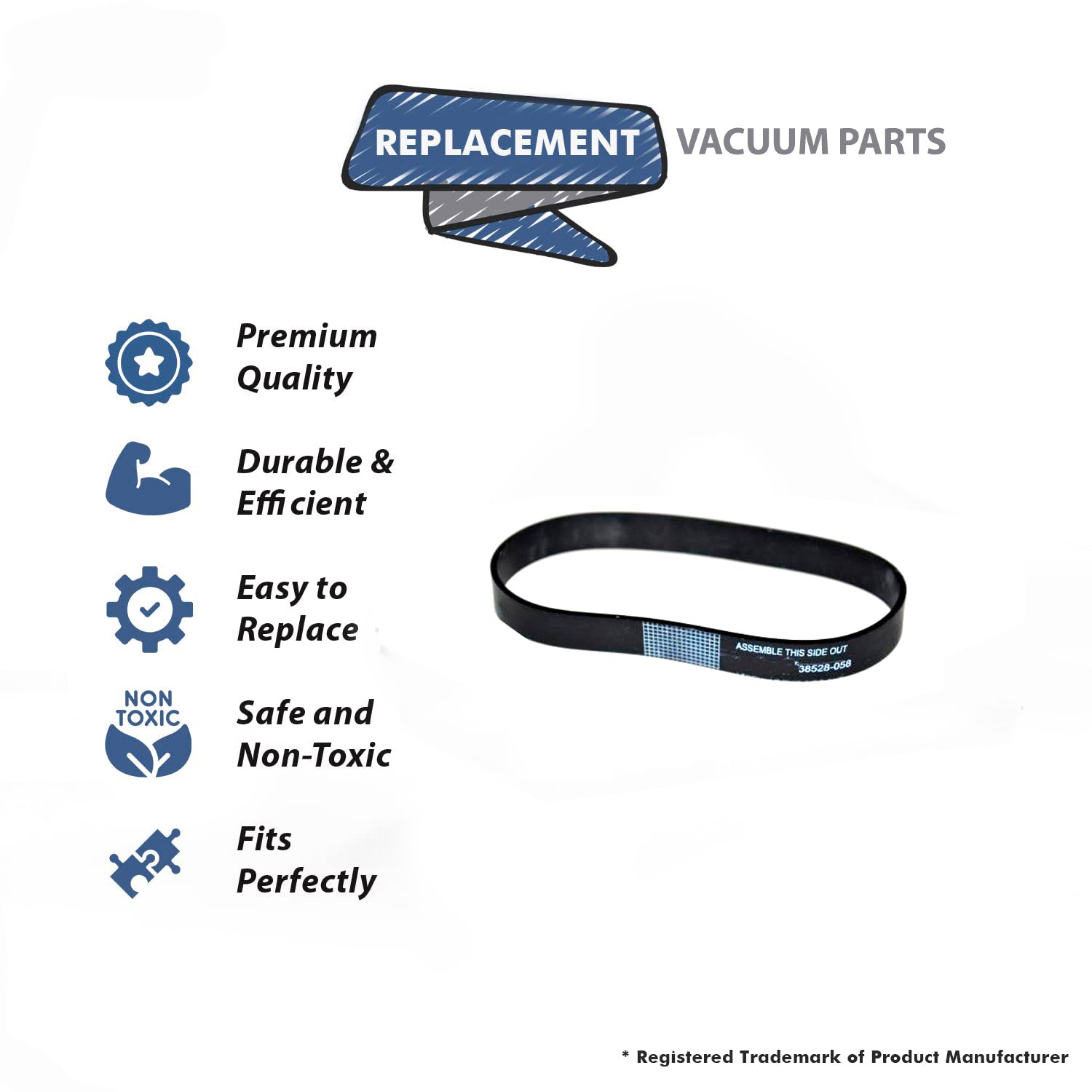 Topvacuumparts Replacement Part for Hoover UH71003 Rewind T Series Vacuum Cleaner Single Flat Belt 1pk # Compare to Part 38528058