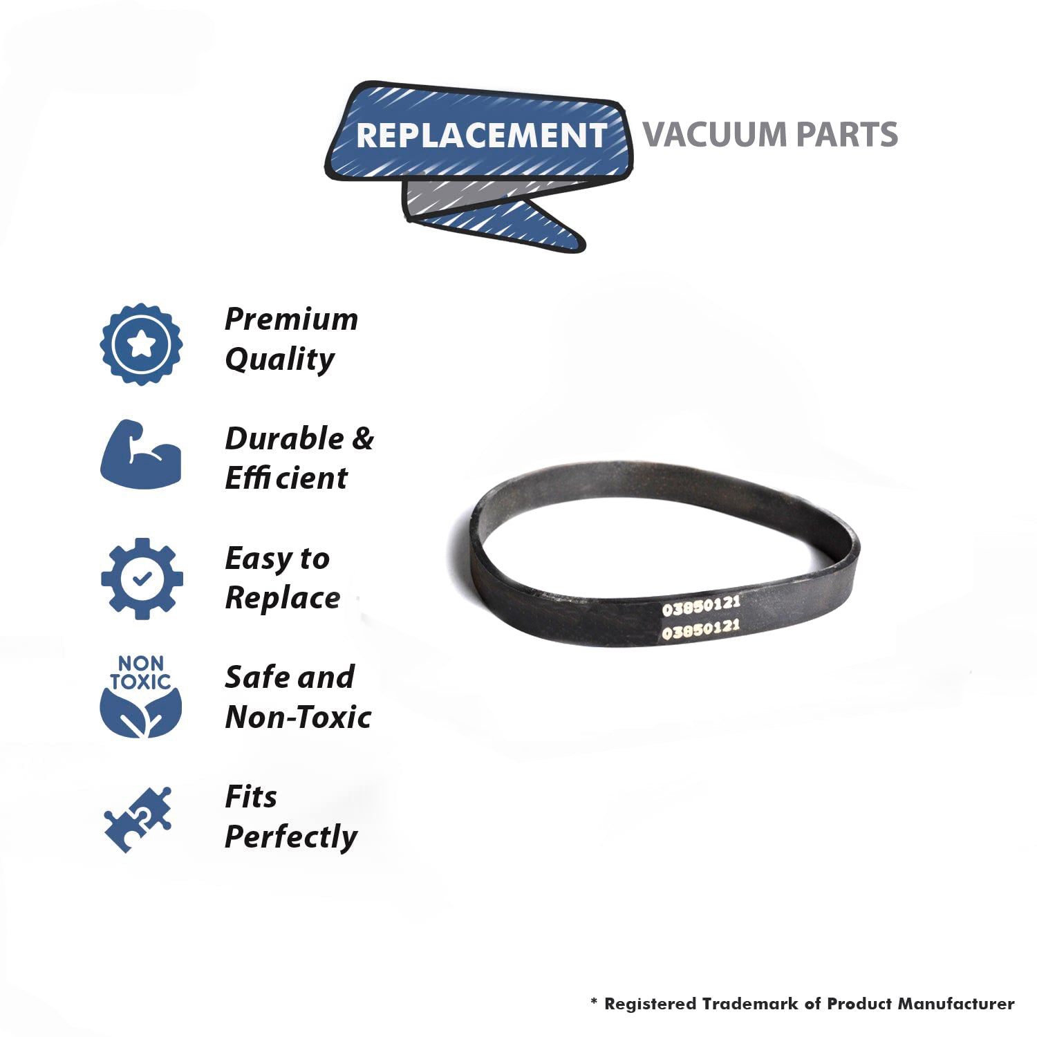 Topvacuumparts Replacement Part for Hoover Sovereign Upright Vacuum Cleaner Flat Belt # Compare to Part 38528507