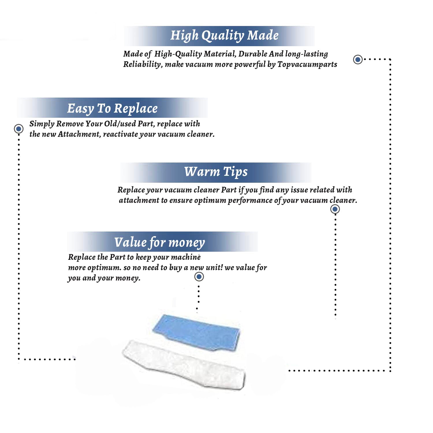 Topvacuumparts Replacement Part For Dirt Devil F6, F-6, Swivel Glide  Vacuum Secondary and Exhaust Filters 2Pk # part 3863001001