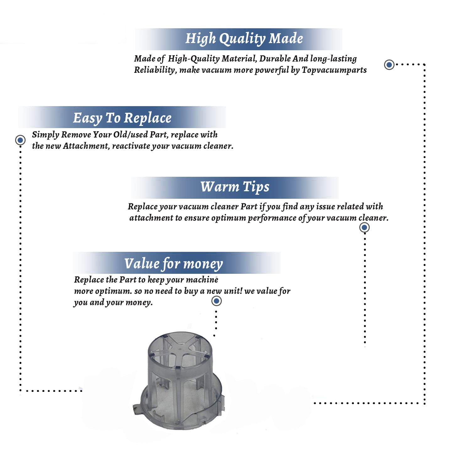 Topvacuumparts Replacement Part For Hoover F5851 Steam Vacuum Cleaner Float Retainer # compare to part 38719043