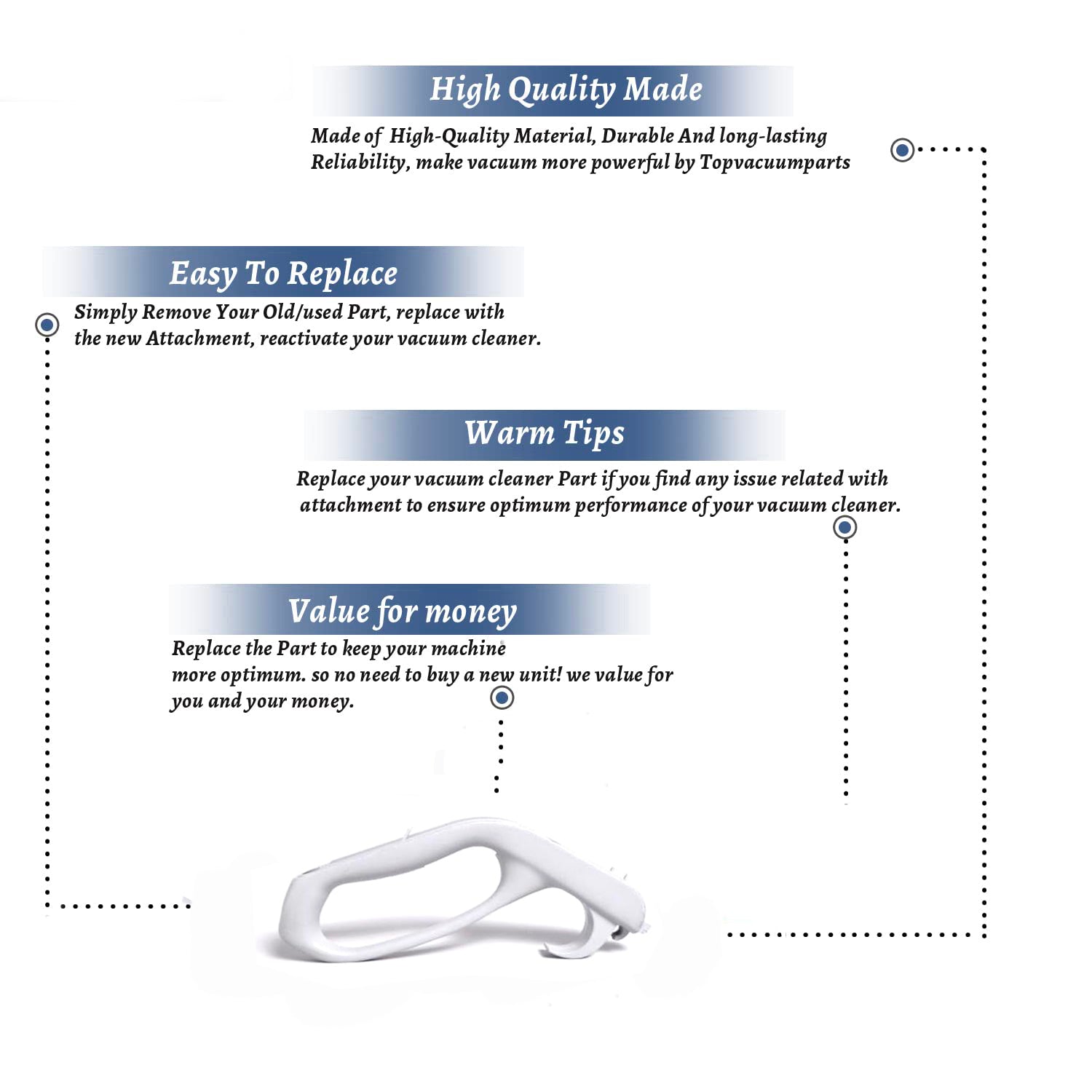 Topvacuumparts Replacement Part For Hoover F5906-900 Steam Vacuum Cleaner Handle Grip # Compare to Part 39458061