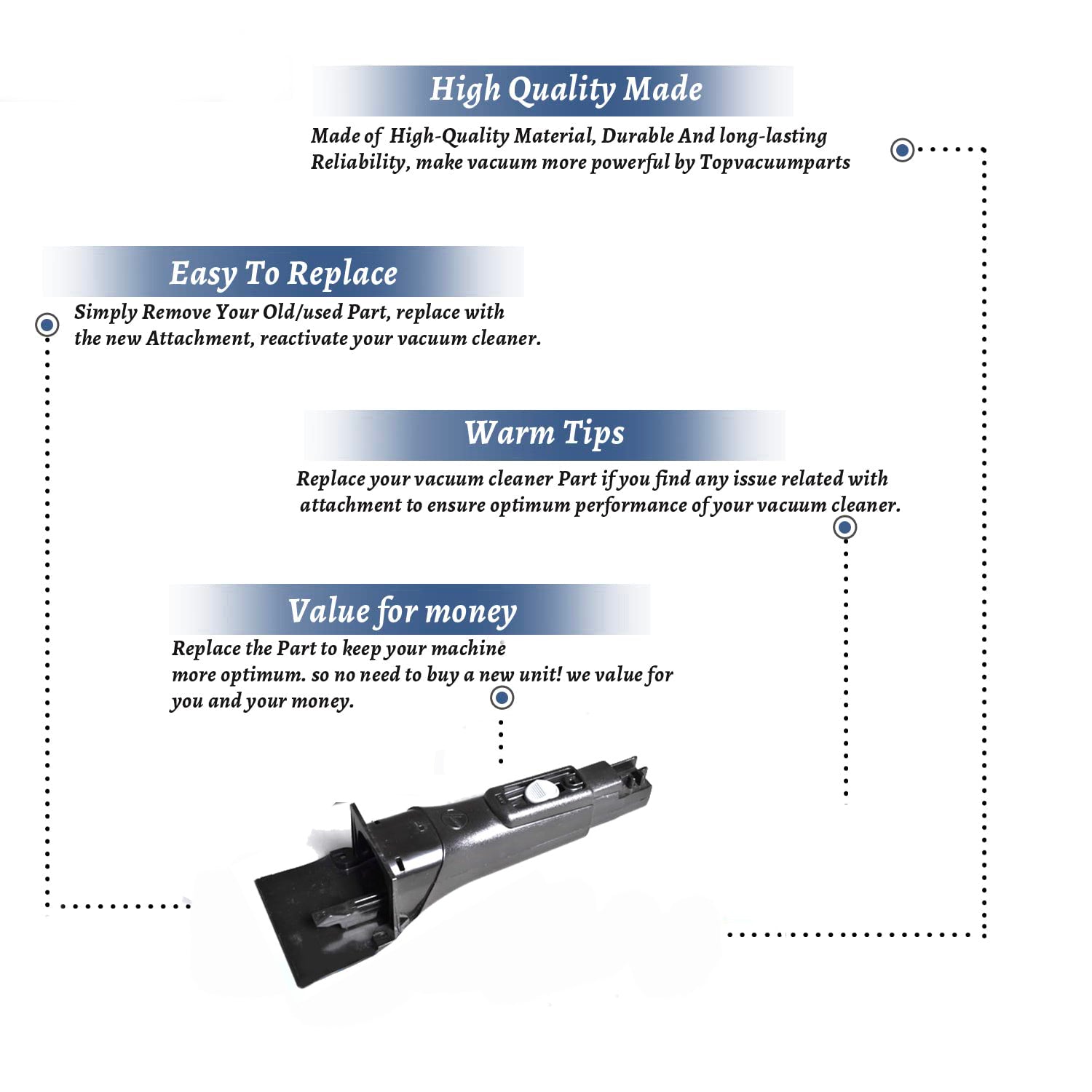 Topvacuumparts Replacement Part For Hoover U6439-900, U6454-900 Vacuum Cleaner Power Drive Upper Handle # Compare to Part 39466093