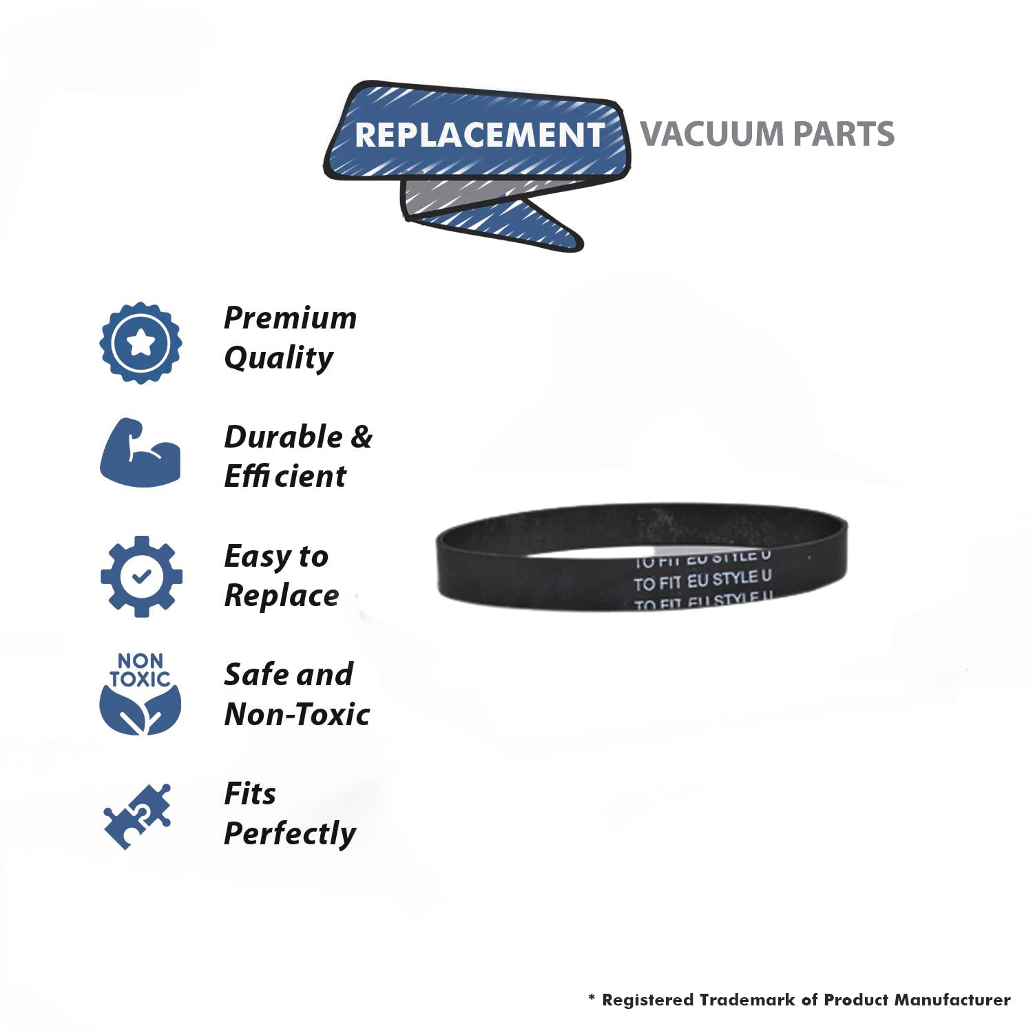 Topvacuumparts Replacement Part for Eureka Type U Ext Life Flat Smart Vacuum Single Belt # Compare to Part 39557