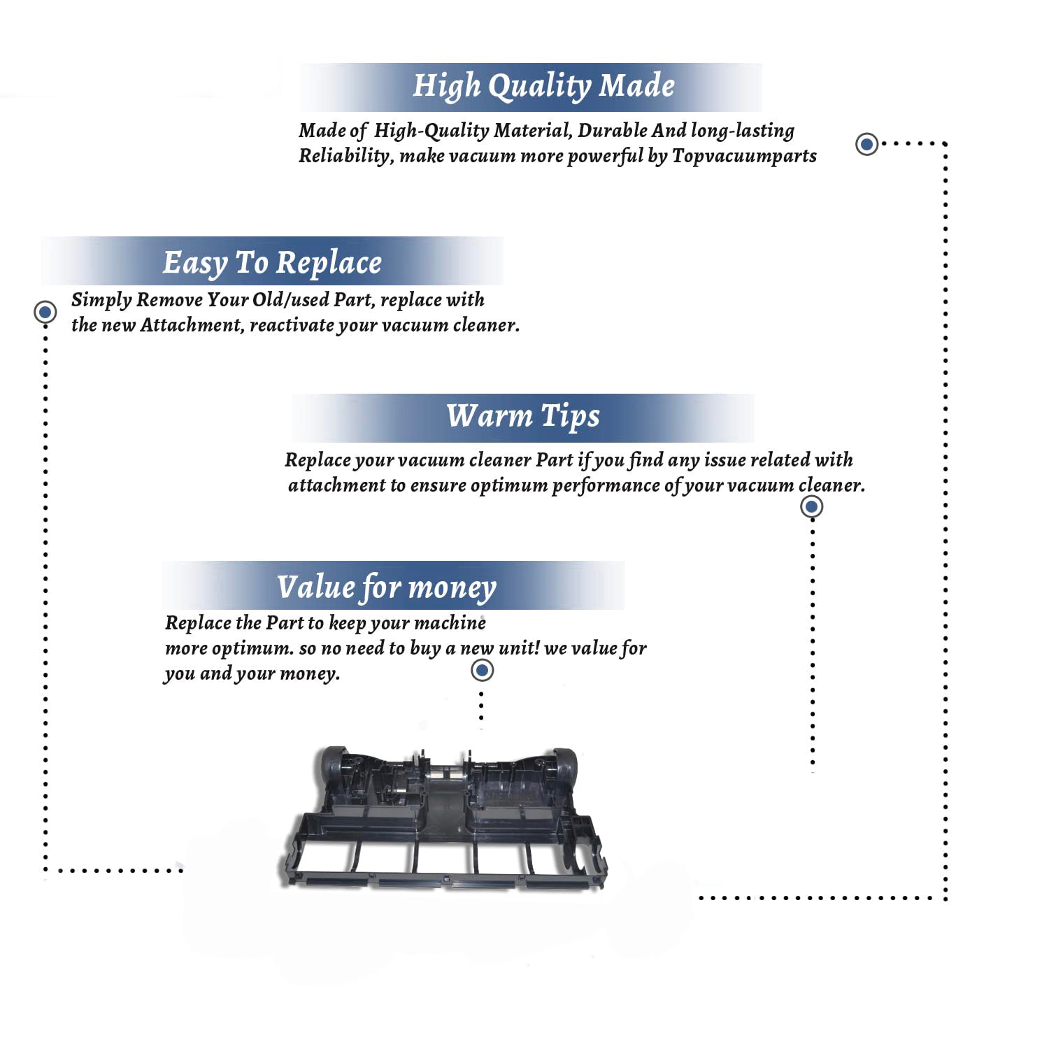 Topvacuumparts Replacement Part For Cen-Tec Vacuum Cleaner Base Nozzle # compare to part 39607