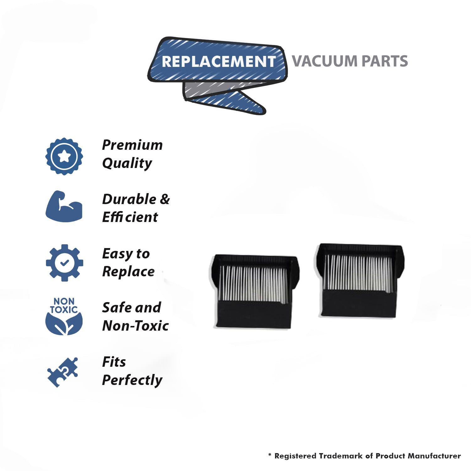 Topvacuumparts Replacement Dirt Devil Hepa Filter For 110000, 110005, 110006 Modes (2 Filter) # compare to parts 3LK054001