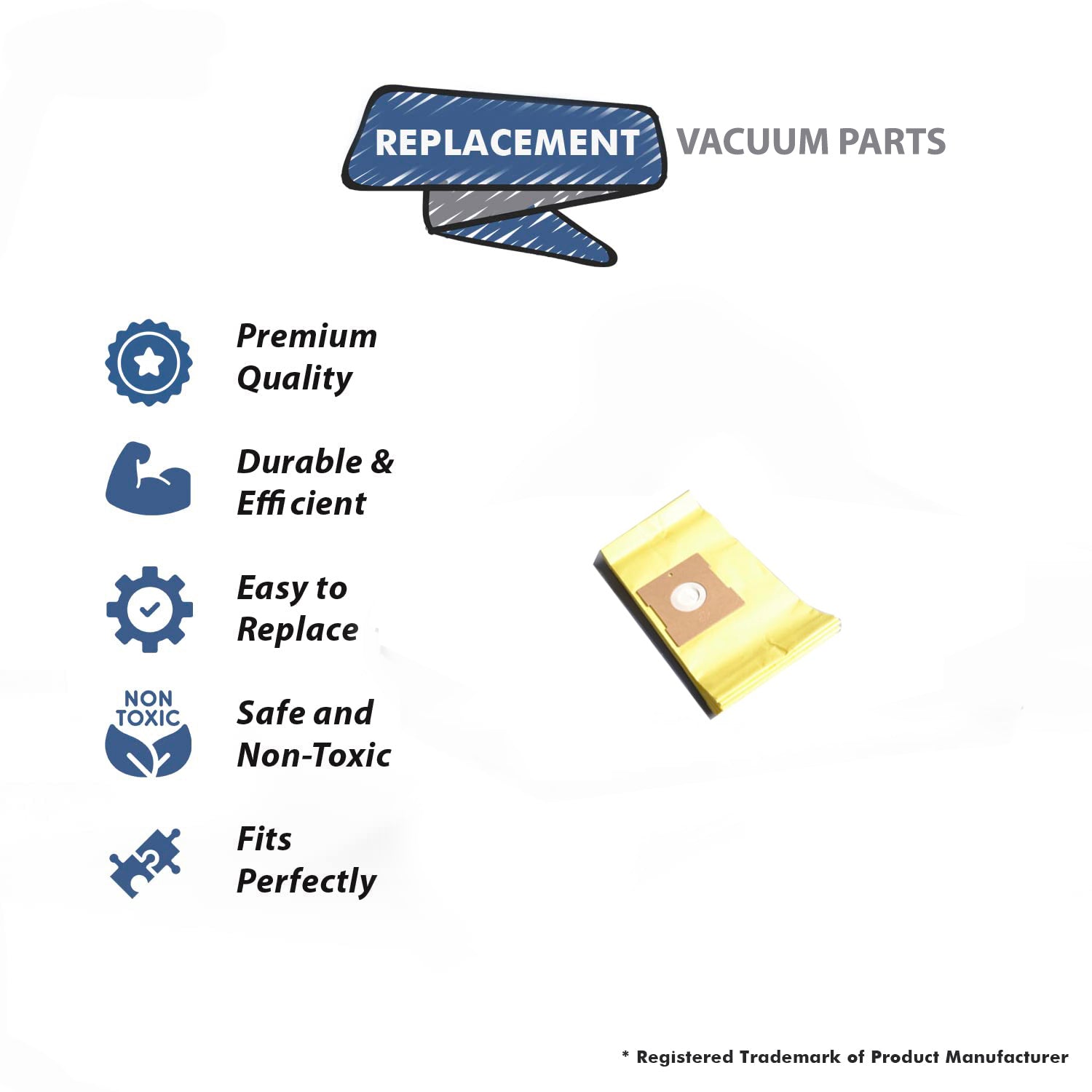 Topvacuumparts Replacement Part For Royal 3000 M082475 RY3000 Vacuum Cleaner Type R 7 Paper Bags # Compare to Part 3RY3100001