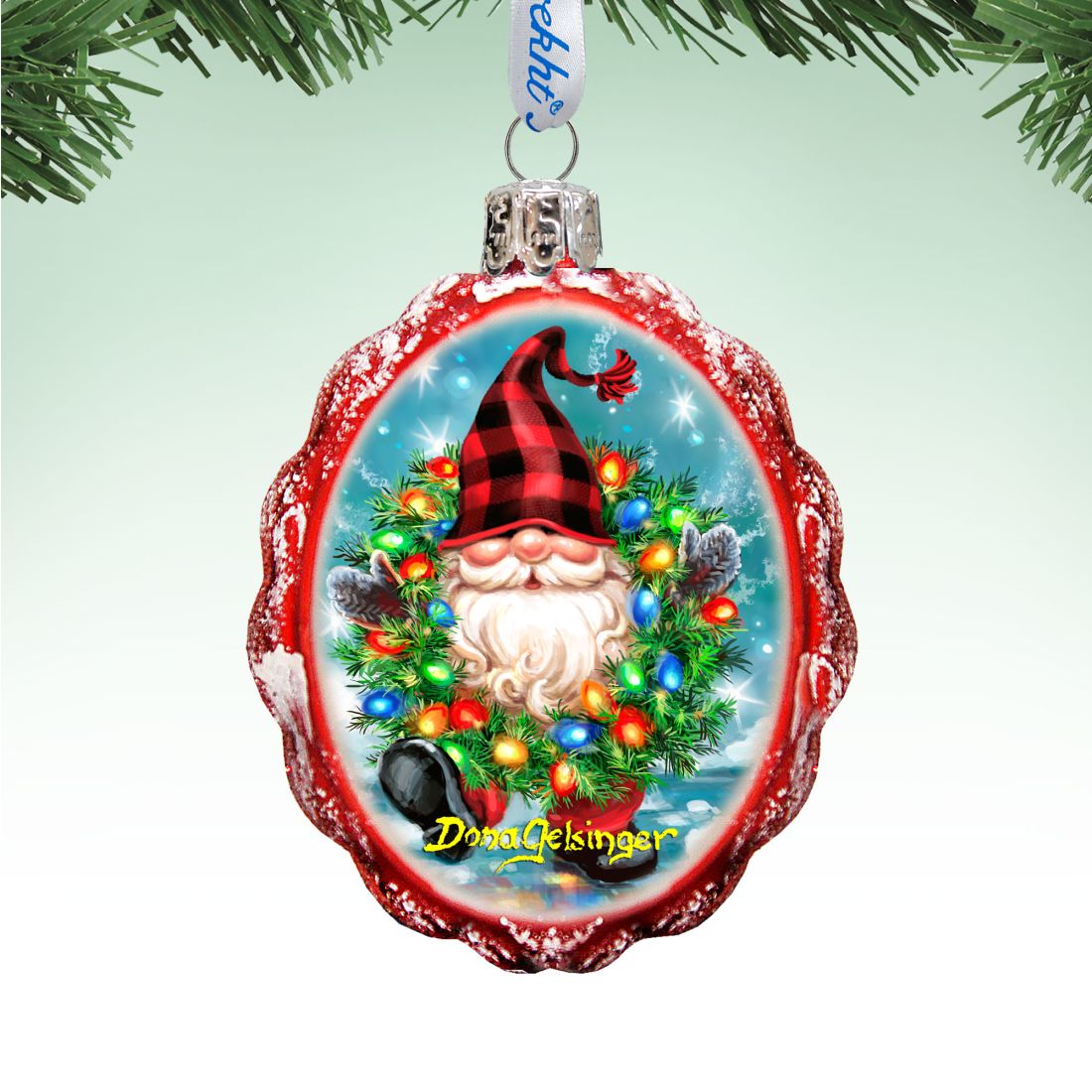 Bright Lights Gnome Dwarf Mercury Glass Ornament by D. Gelsinger - Christmas Decor - 778109-DG