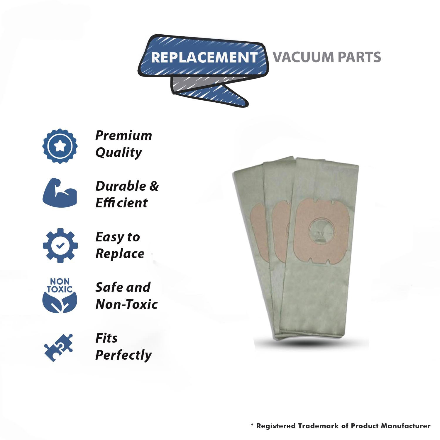 Topvacuumparts Replacement For Hoover Type H Celebrity Canister Vacuum Cleaner 3 Paper Bags