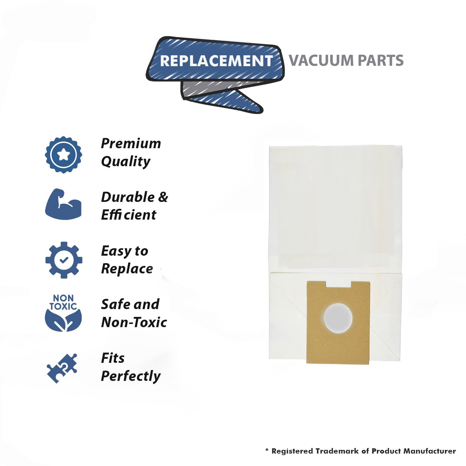 Topvacuumparts Replacement Part For Hoover, Type M Vacuum 6 Paper Bags # compare to part 4010037M