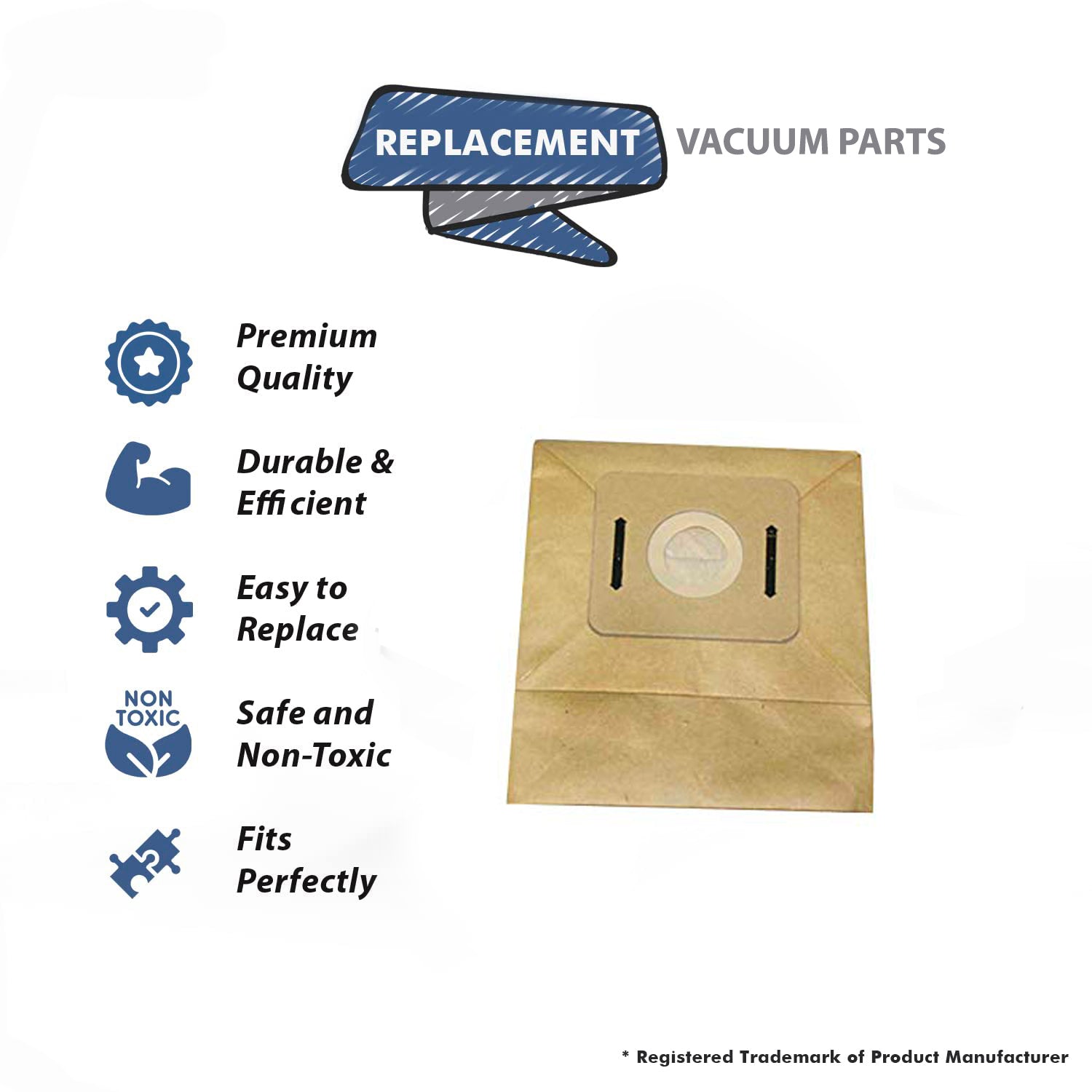 Topvacuumparts Replacement Part For Dust Care Jetpack Backpack Vacuum Cleaner Paper Bags 10PK # compare to part 401007