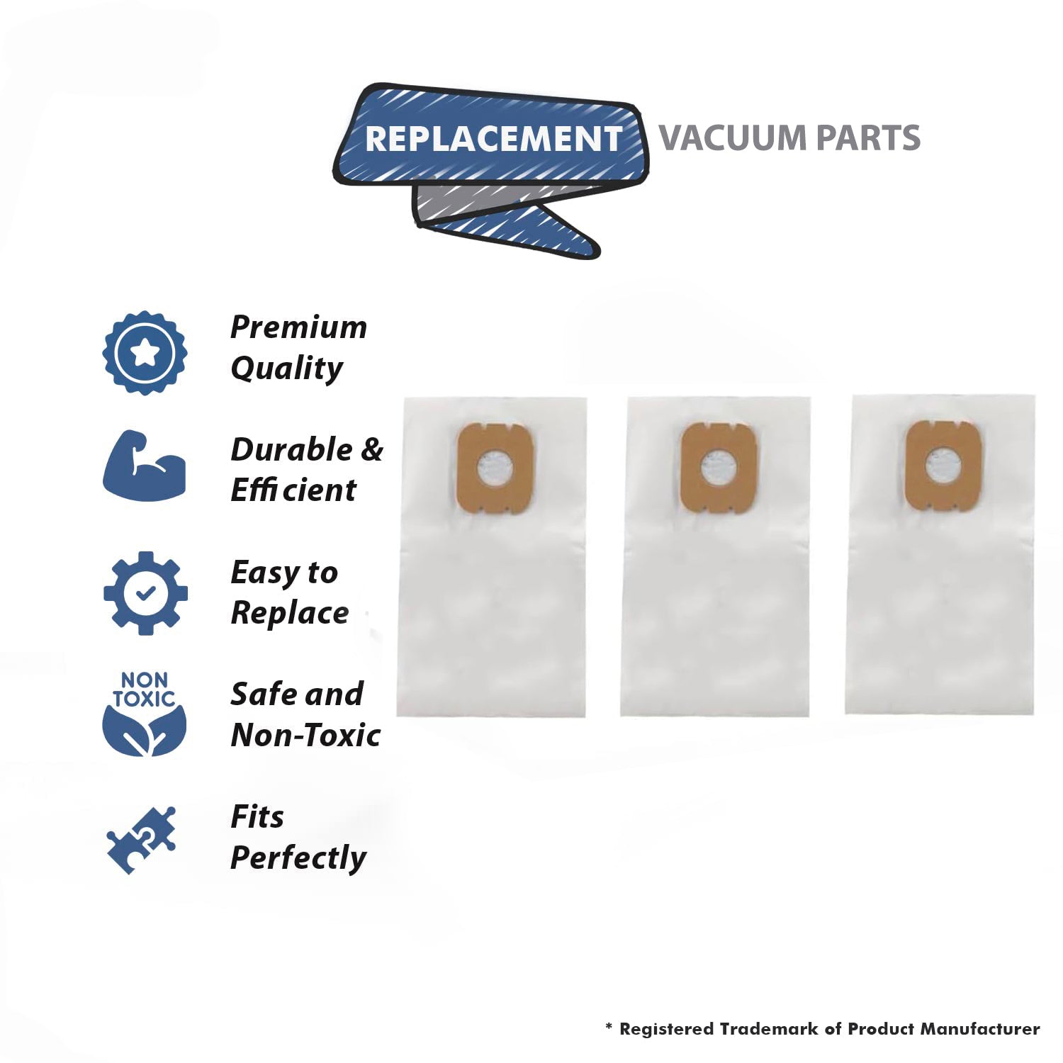 Topvacuumparts Replacement Part For Hoover S3393, S3393-020 Vacuum Cleaner Type K 3 Paper Bags # Compare to Part 4010100K