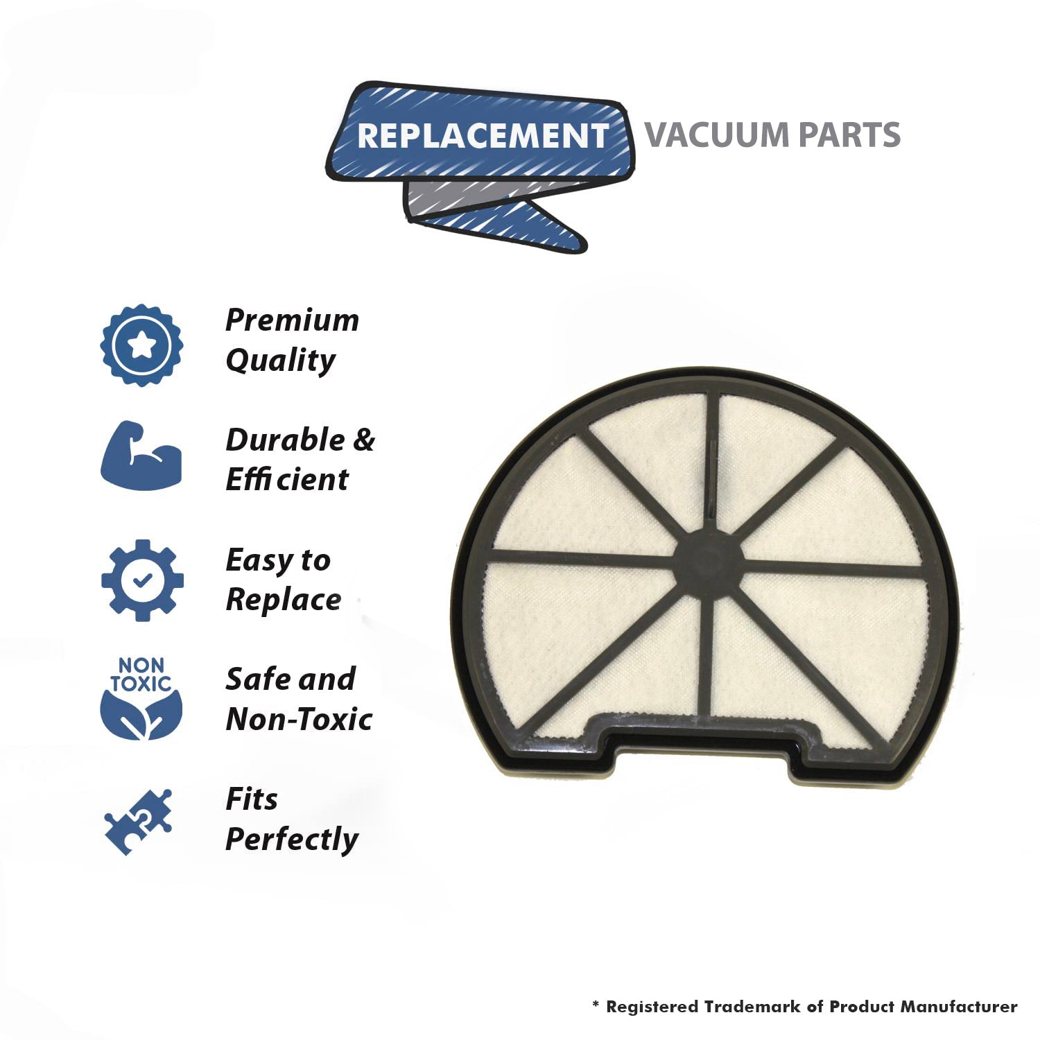 Topvacuumparts Replacement For Hoover U5194 Fusion Vacuum Cleaner Filter # Compare to Part 40110012