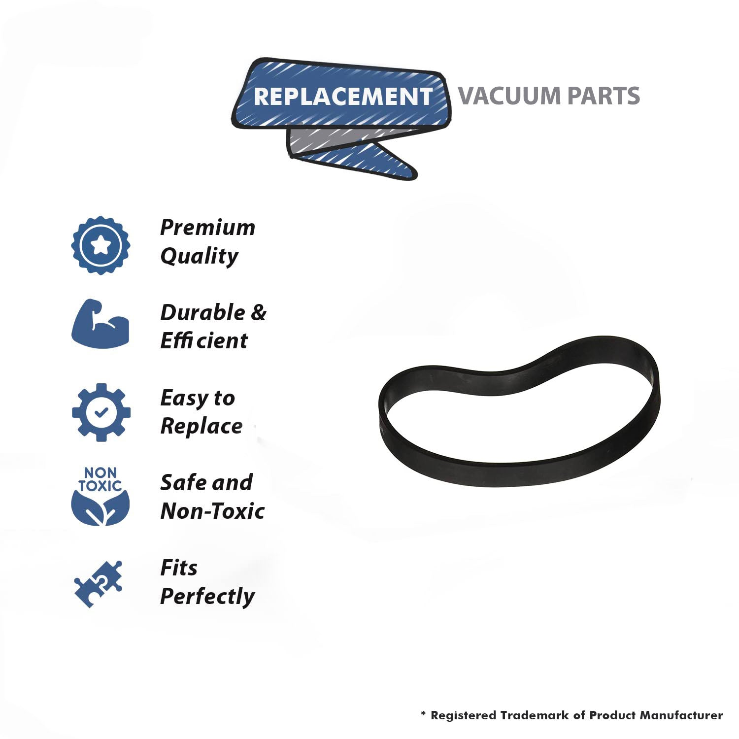 Topvacuumparts Replacement Part For Hoover Concept Vacuum Cleaner Flat Belt (2Pk 4 Belts) # compare to part 40201030