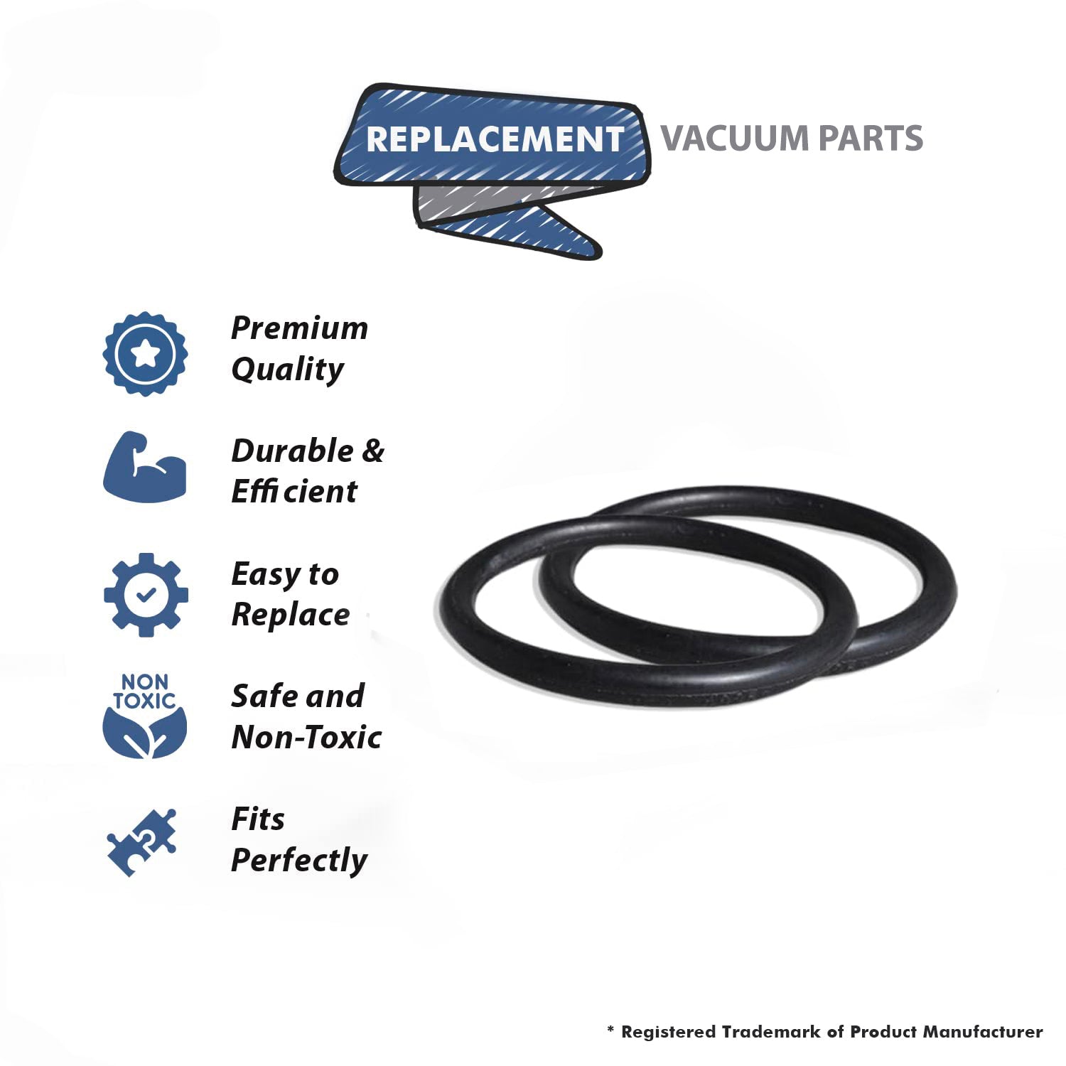 Topvacuumparts Replacement For Hoover Convertible Vacuum Cleaner round Belts 2 piece type 48 # compare to parts 40201048