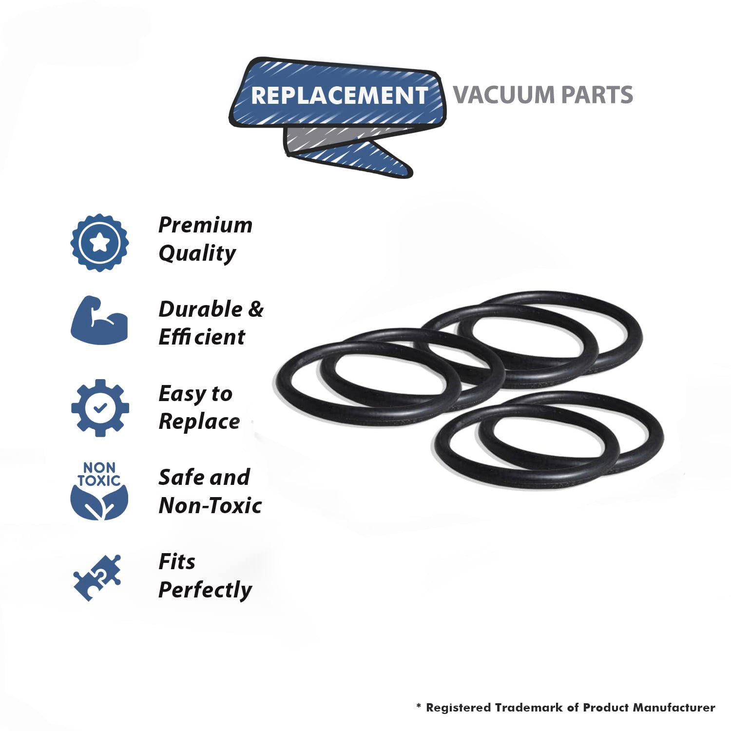 Topvacuumparts Replacement Type 48 Vacuum Belts For Hoover U7037, U4451, U4387,  (6 Belts) # compare to parts 40201048