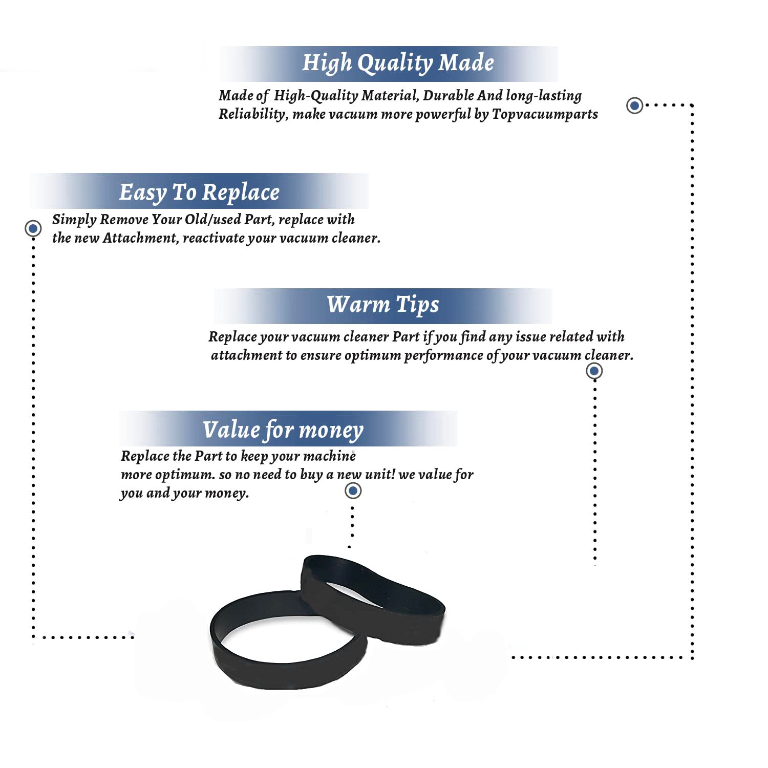Topvacuumparts Replacement Part For Hoover Windtunnel Power Nozzle Vacuum Flat Belt  # compare to part 40201180