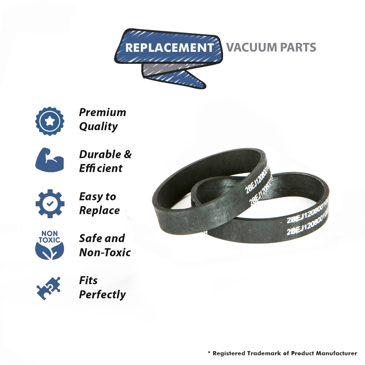 Topvacuumparts Replacement Part For Hoover S3590 Duros Canister Vacuum Cleaner power nozzle Flat Belts # Compare to Part 40201270