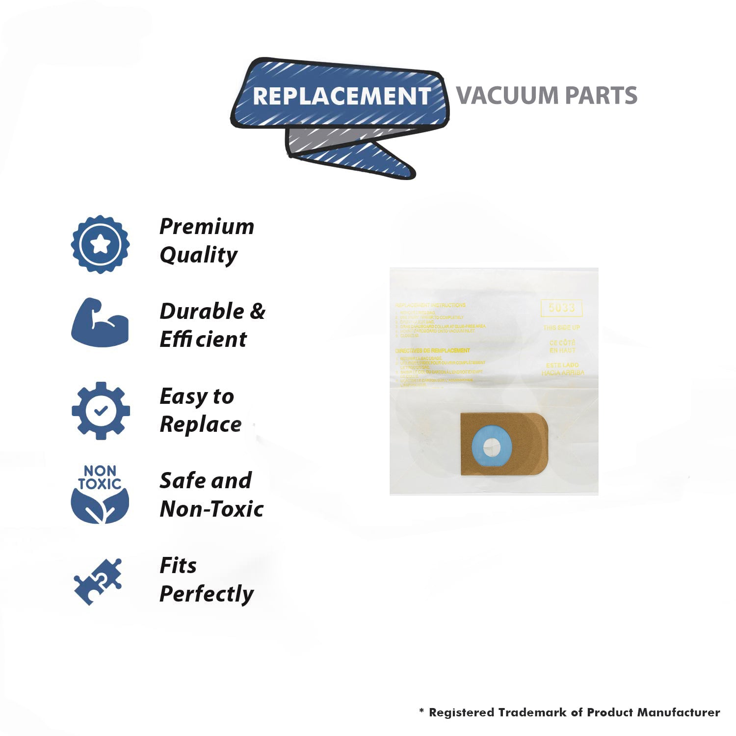 Topvacuumparts Replacement Part For Kenmore DVC Paper Bag 3pk 5033 Vacuum Models # 405566