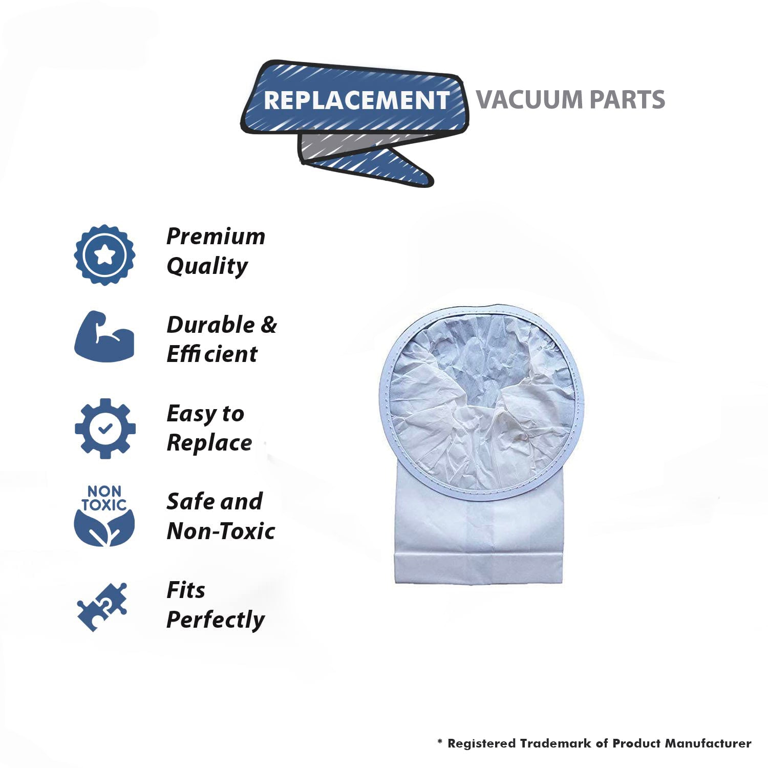 Topvacuumparts Replacement Part For Compact OEG 12Pk Paper Bag # compare to part 409650