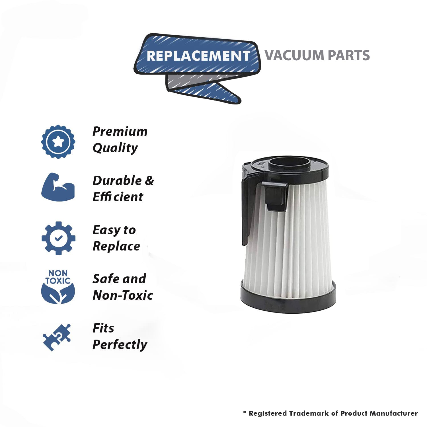 Topvacuumparts Replacement Part For Eureka DVC DCF18 Vacuum Cleaner Dirt Cup Filter 2Pk # compare to part 413407