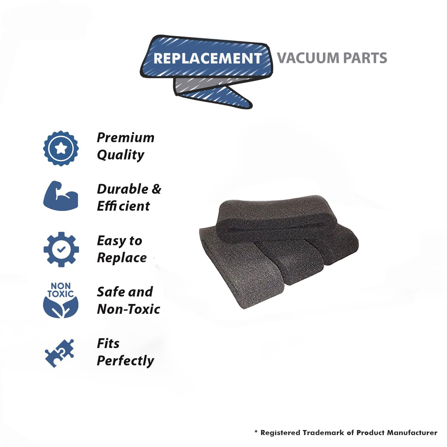 Topvacuumparts Replacement Part For Bissell DVC 9/10/12 Vacuum Cleaner Dirt Cup Foam Filter 4Pk # compare to part 413905