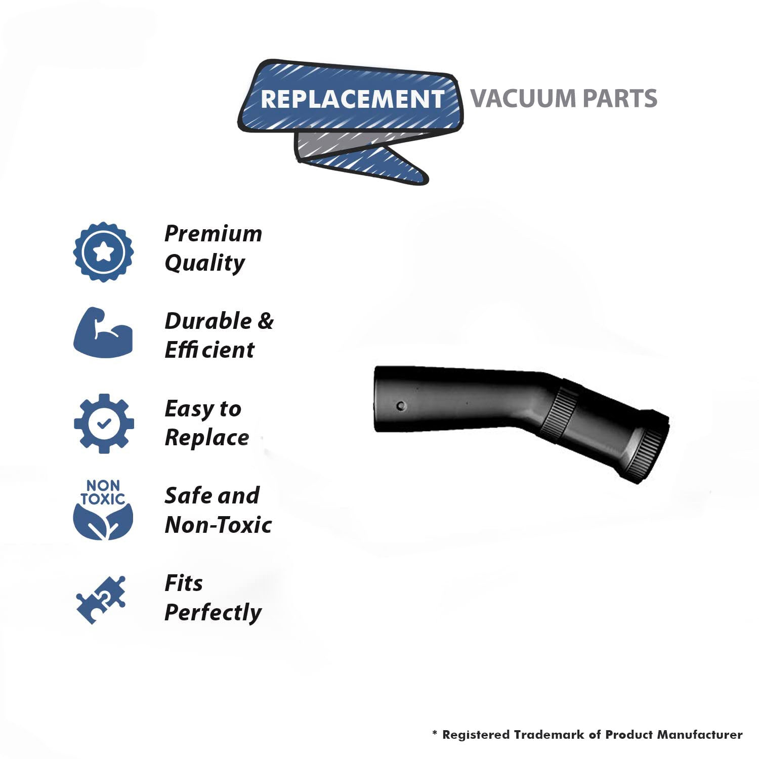 Topvacuumparts Replacement Part For Hoover Vacuum Cleaner Black Pistol Grip Non Electric Wand End # compare to part 42 1300 01