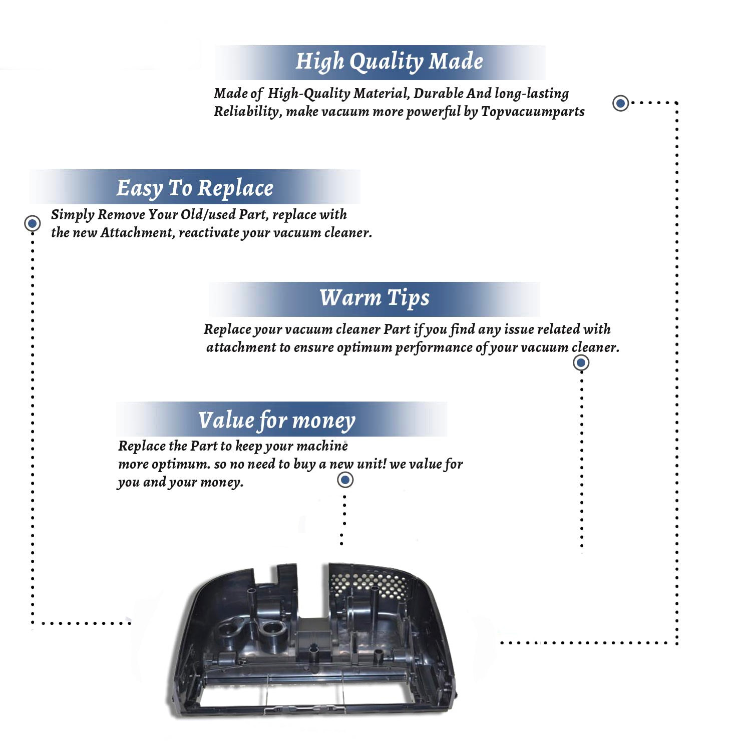 Topvacuumparts Replacement Part For Oreck UK30100 Upright Vacuum Cleaner Base # compare to part 430000202