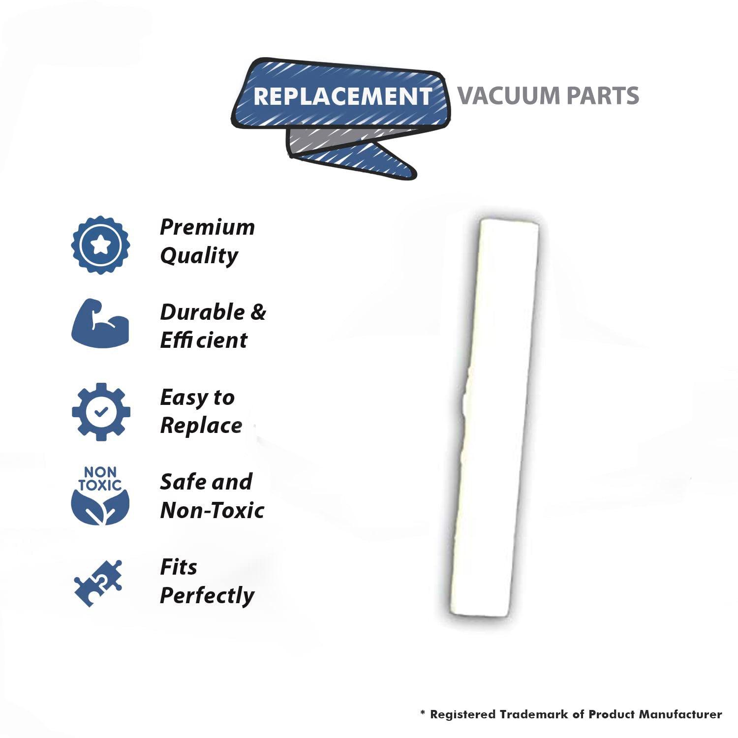 Topvacuumparts Replacement Part For Oreck Vacuum Cleaner Strip White Foam Base Plate Seal Gasket # compare to part 430000884