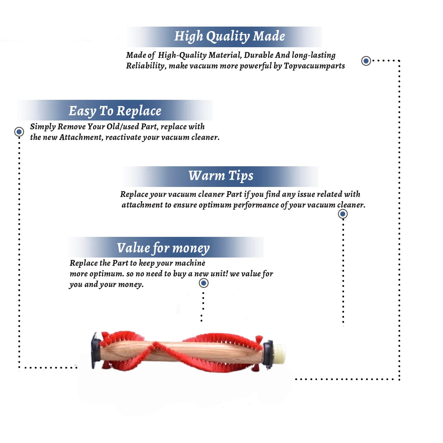 Topvacuumparts Replacement Part for Oreck Upright Vacuum Cleaner Brushroll # Compare to Part 430000899