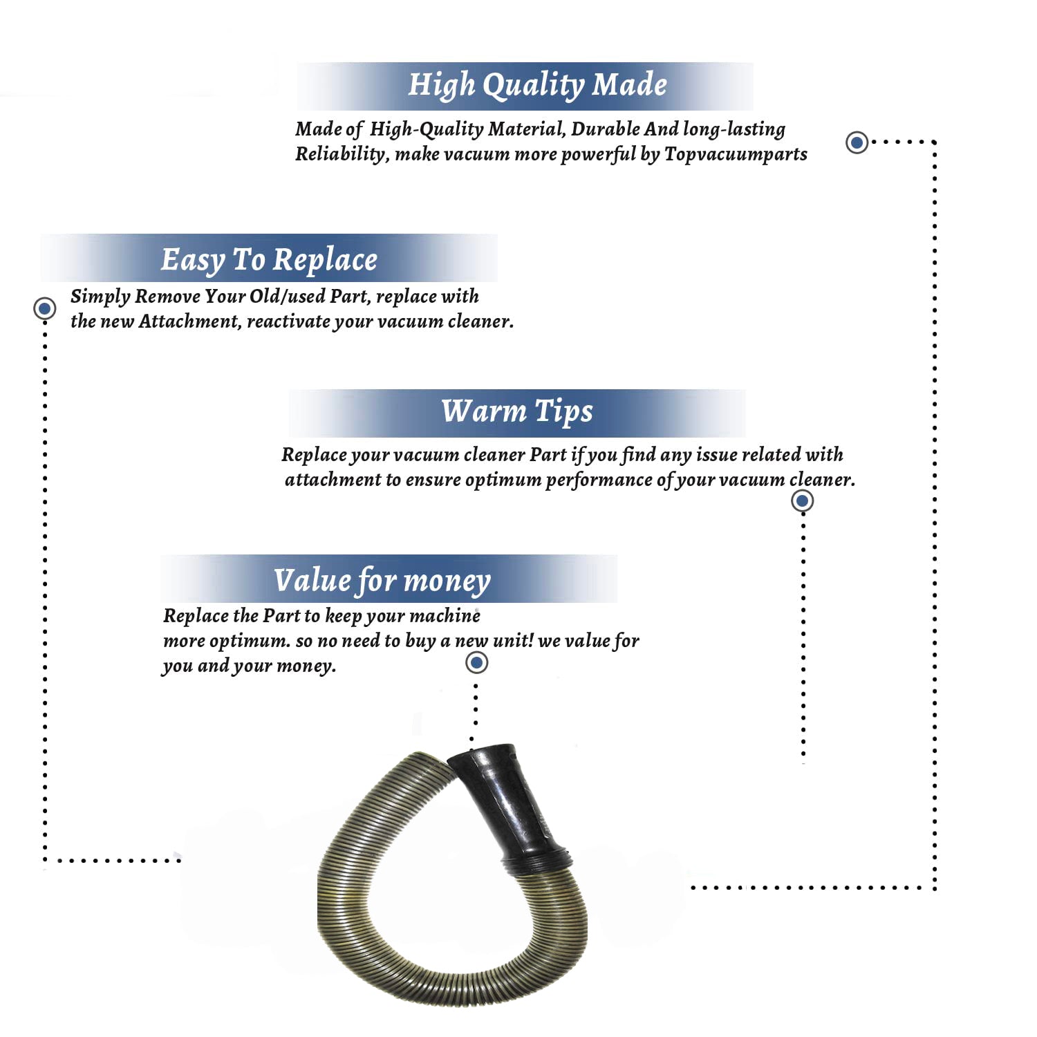 Topvacuumparts Replacement Part For Hoover U5161 Fold Away Vacuum Cleaner Hose Assembly # compare to part 43431224