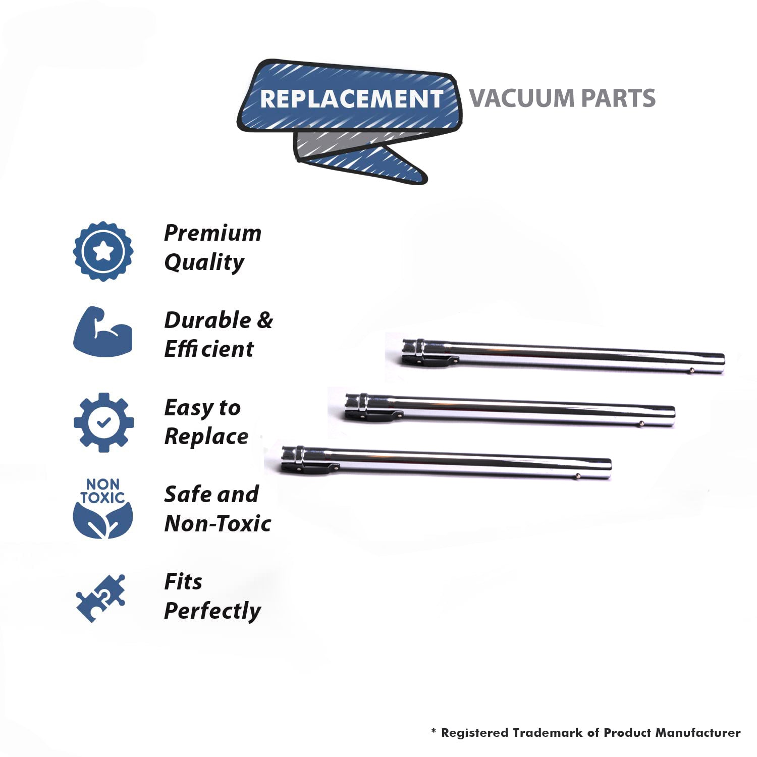 Topvacuumparts Replacement For Hoover 43453027 Extension Tube With Button Lock Pin, # compare to parts 43453027