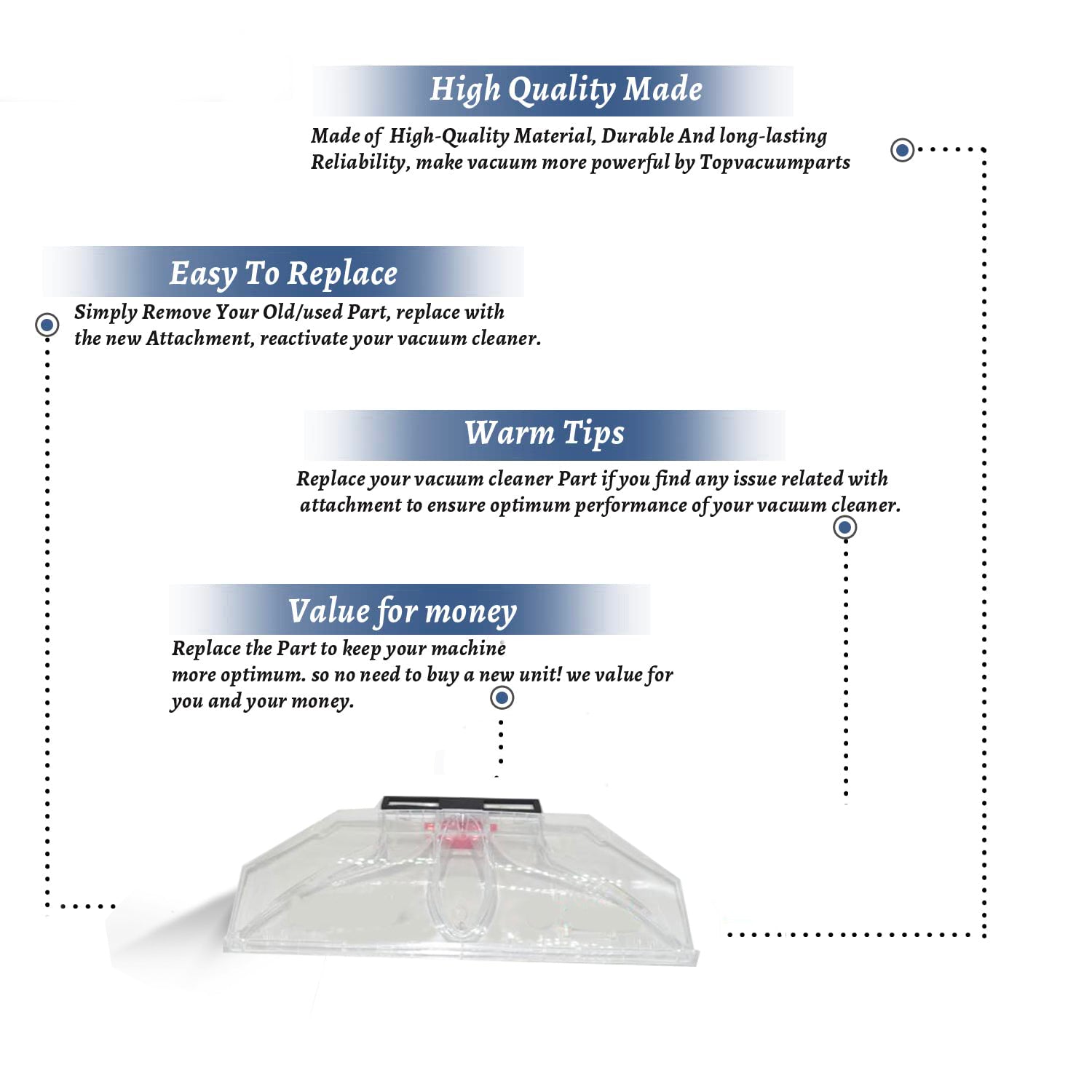 Topvacuumparts Replacement Part For Hoover FH50220 Vacuum Cleaner Nozzle Assembly # Compare to Part 440001356
