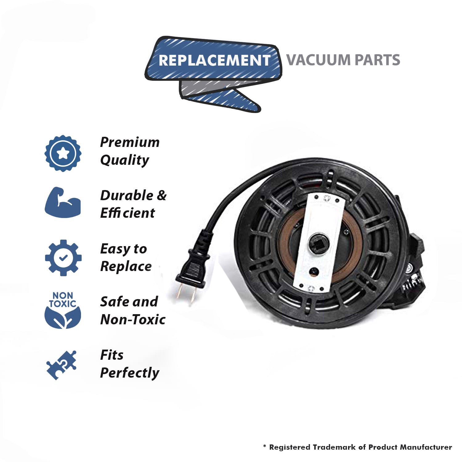 Topvacuumparts Replacement Part for Royal Vacuum Cleaner Cord Reel Assembly # Compare to Part 440003091