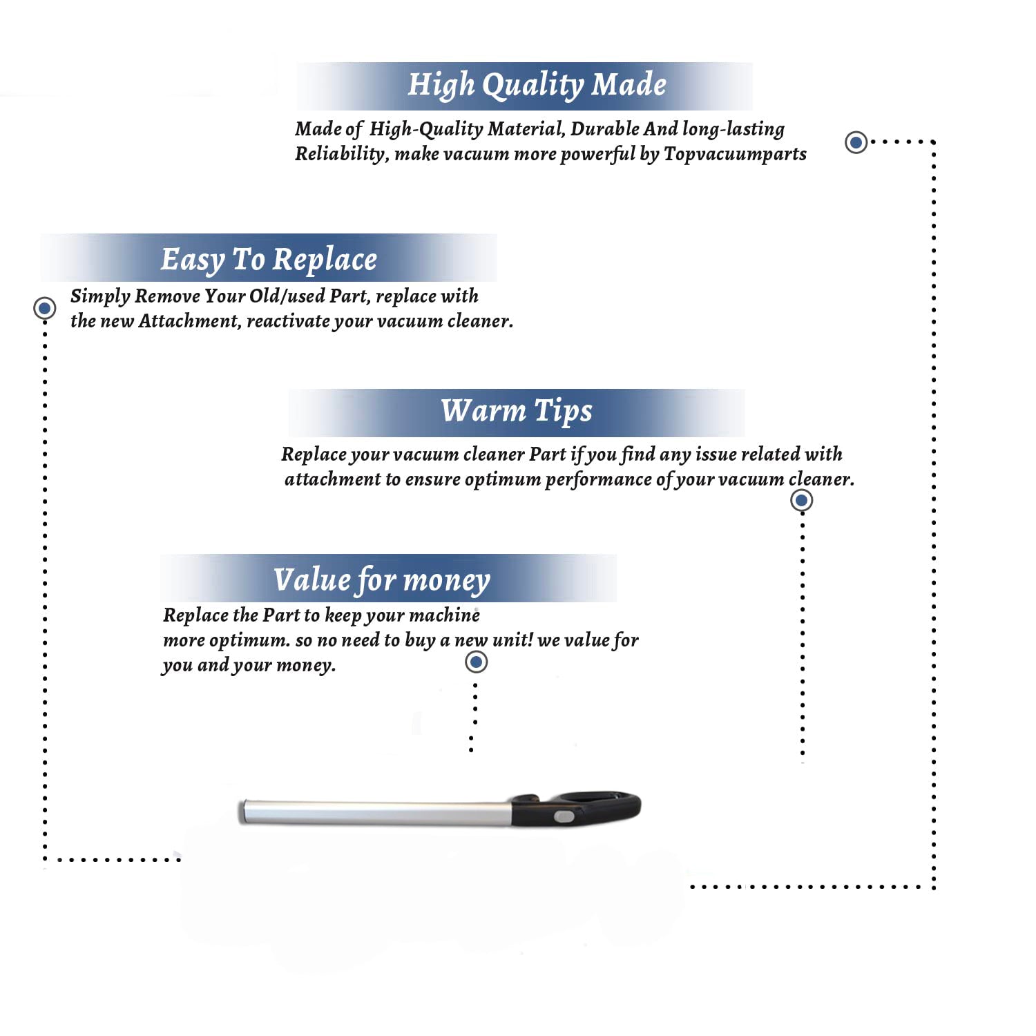 Topvacuumparts Replacement Handle Assembly for Hoover Profile Uprght Vacuum Model EH50100 # compare to part 440003574