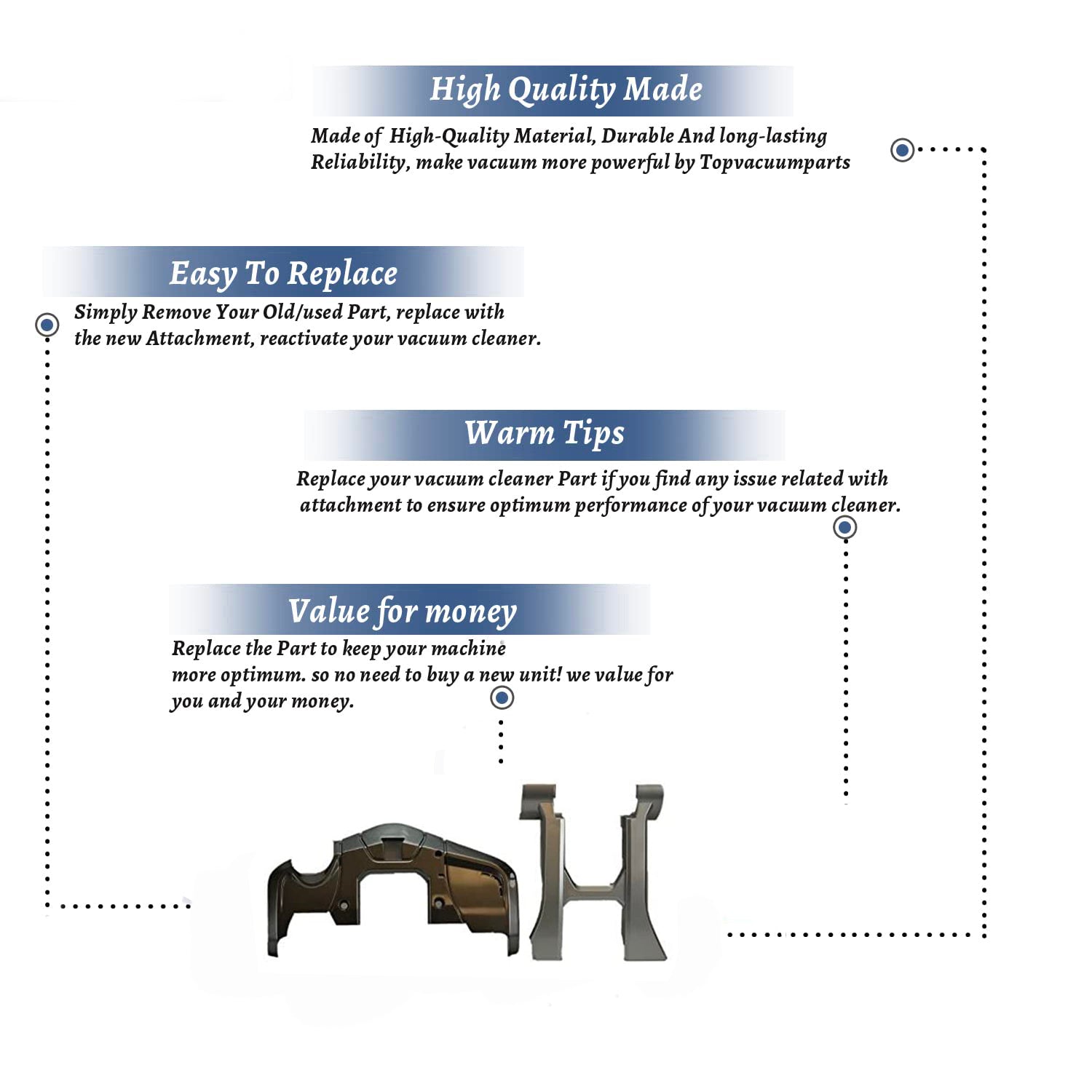 Topvacuumparts Replacement Part For Hoover Windtunnel Air Steerable Bagless Upright Vacuum Nozzle Assy Works With UH72400# compare to part 440004078