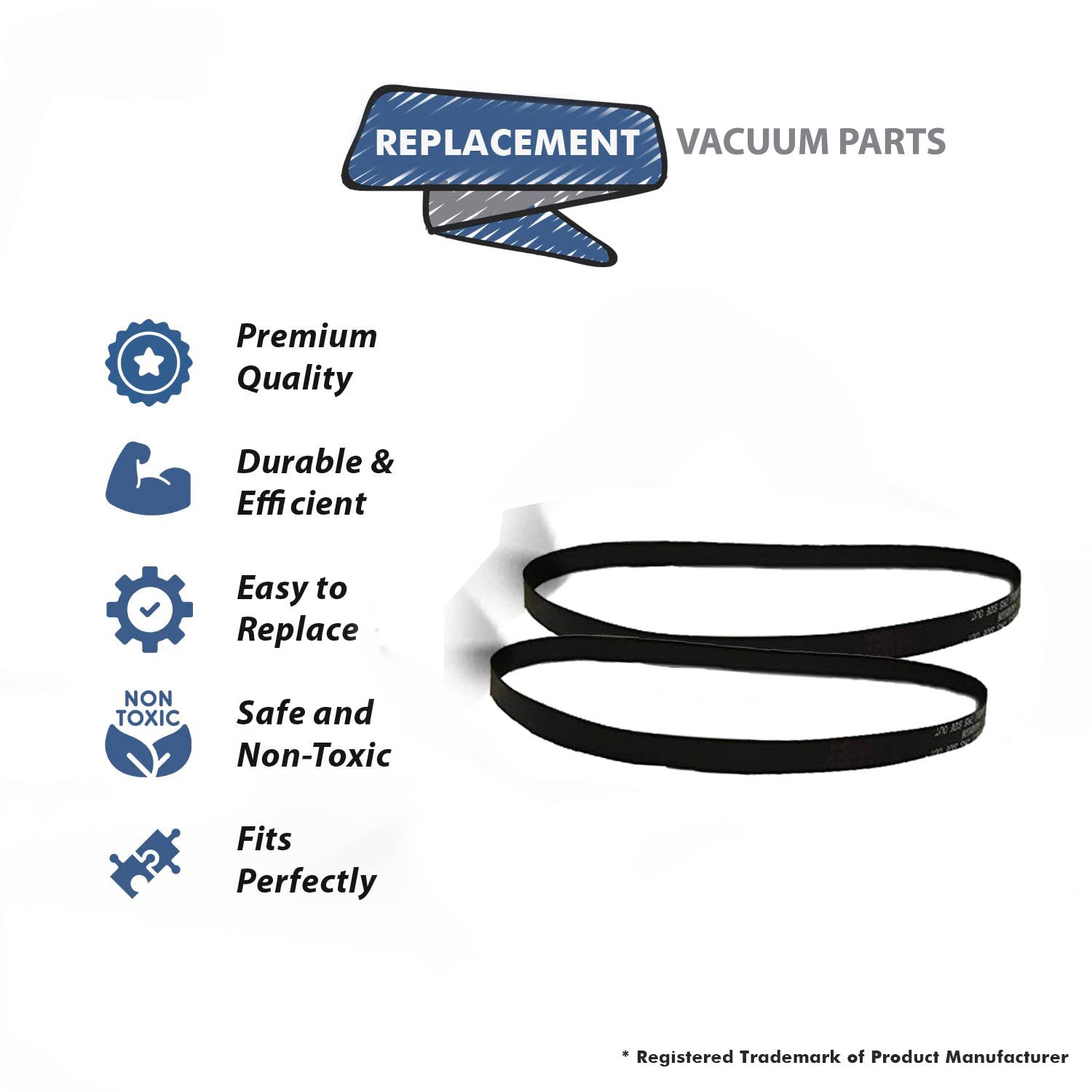 Topvacuumparts 2 Replacement Part for Hoover Dual Power Max Carpet Cleaner FH51000, FH51001, FH51002 Power Path Belt # Compare to Part 440005536