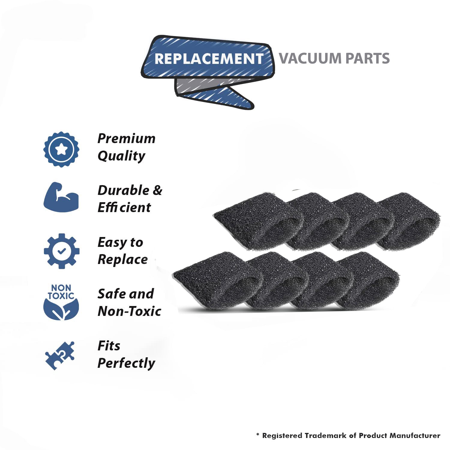 Topvacuumparts Foam Filter Replacement for Hoover Steam Vacuum Cleaner F5800 Series # compare to parts 440007364
