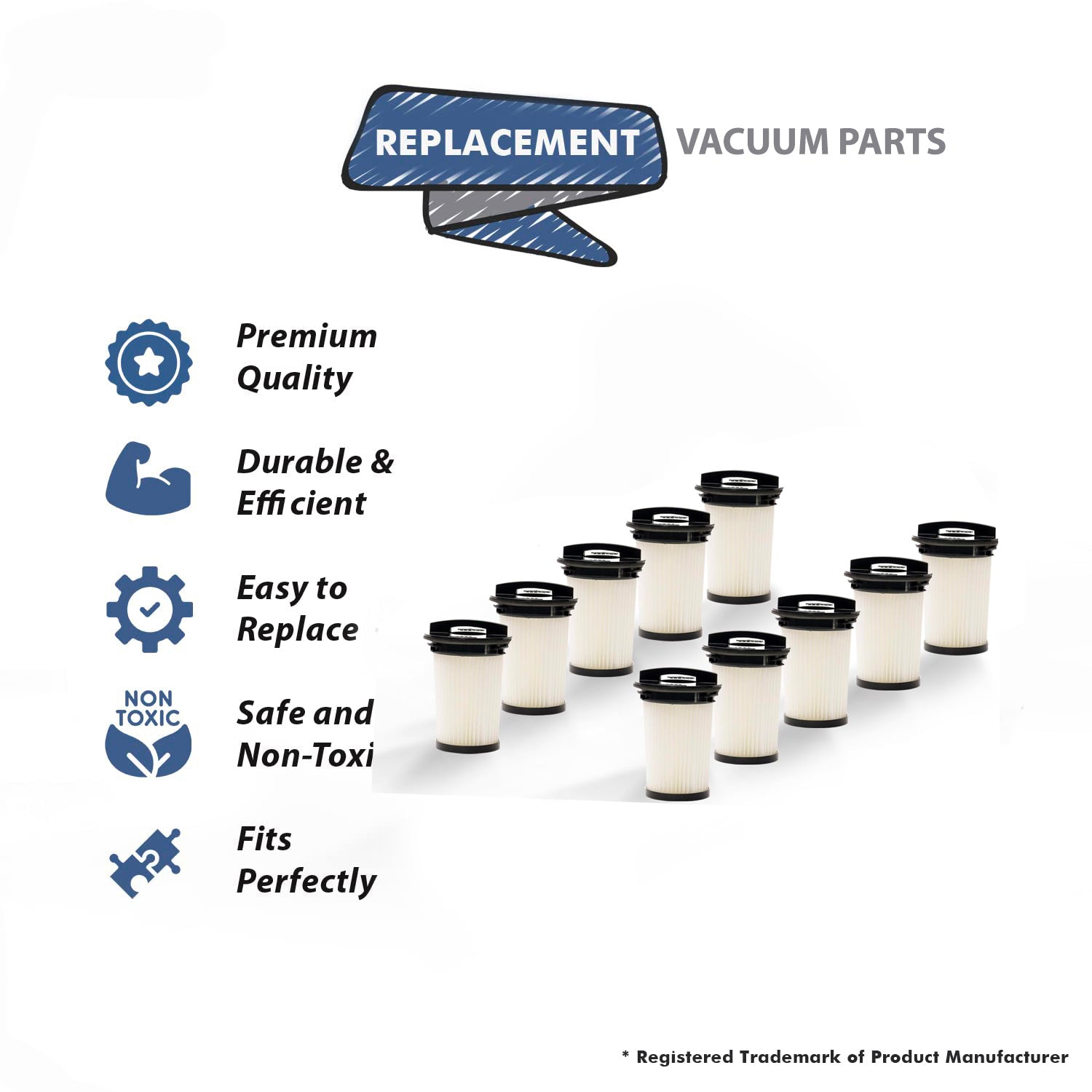 Topvacuumparts Replacement Part For Royal SD40120 Canister F-95 Vacuum Cleaner Hepa Filters # parts 440008258