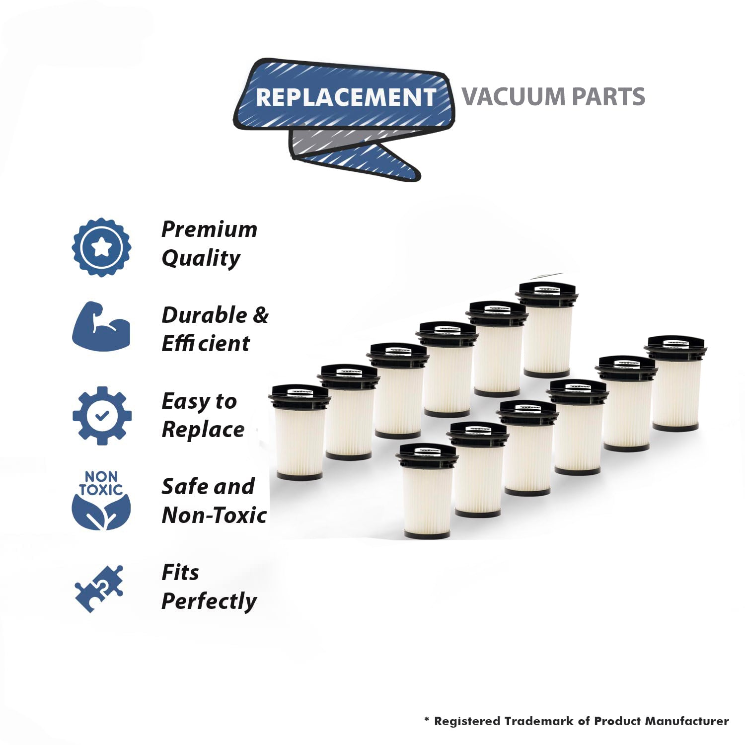 Topvacuumparts Replacement Part For Royal SD40120 Canister F-95 Vacuum Cleaner Hepa Filter # compare to parts 440008258