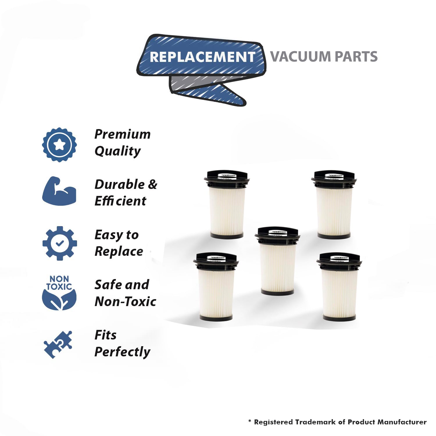 Topvacuumparts Replacement Part For Royal SD40120 Canister F-95 Vacuum Cleaner Hepa Filters # compare to parts 440008258