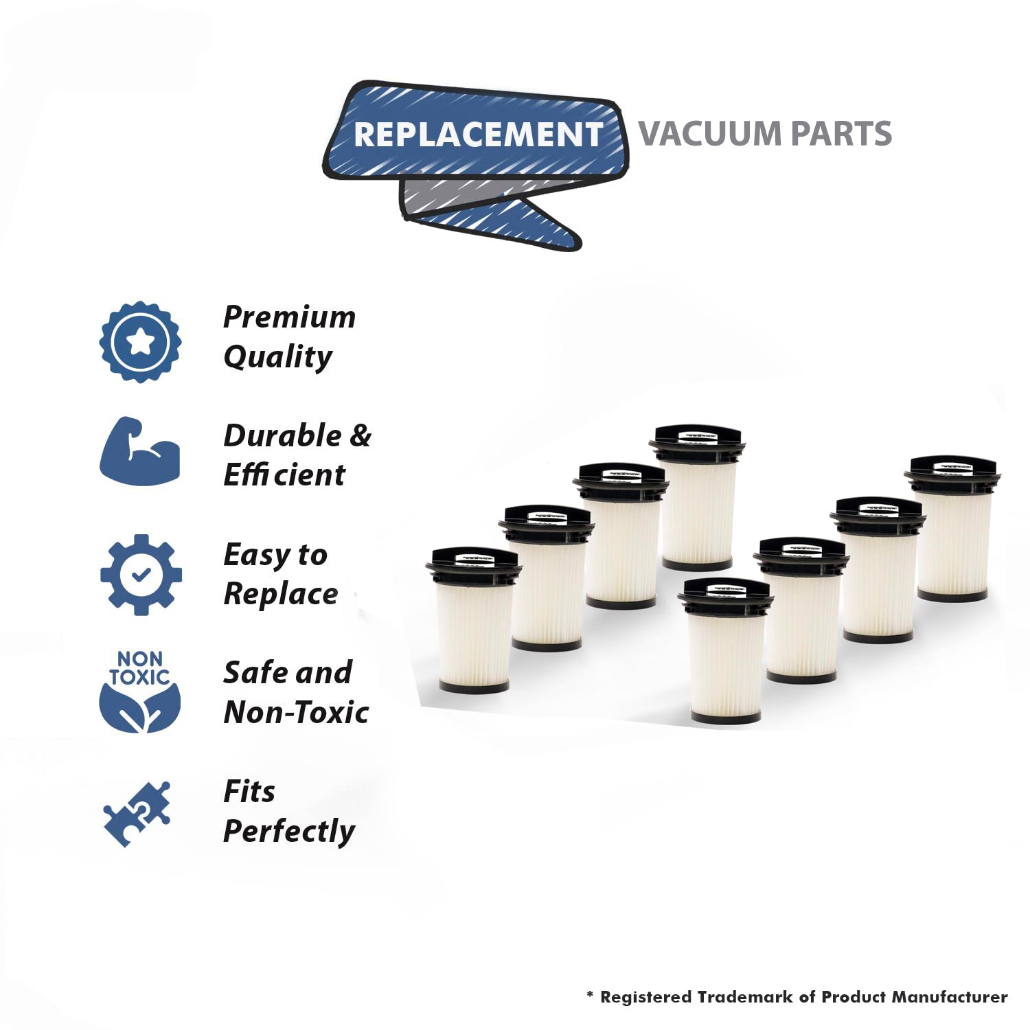 Topvacuumparts Replacement Part For Royal SD40120 Canister F-95 Vacuum Cleaner Hepa Filters # compare to part 440008258