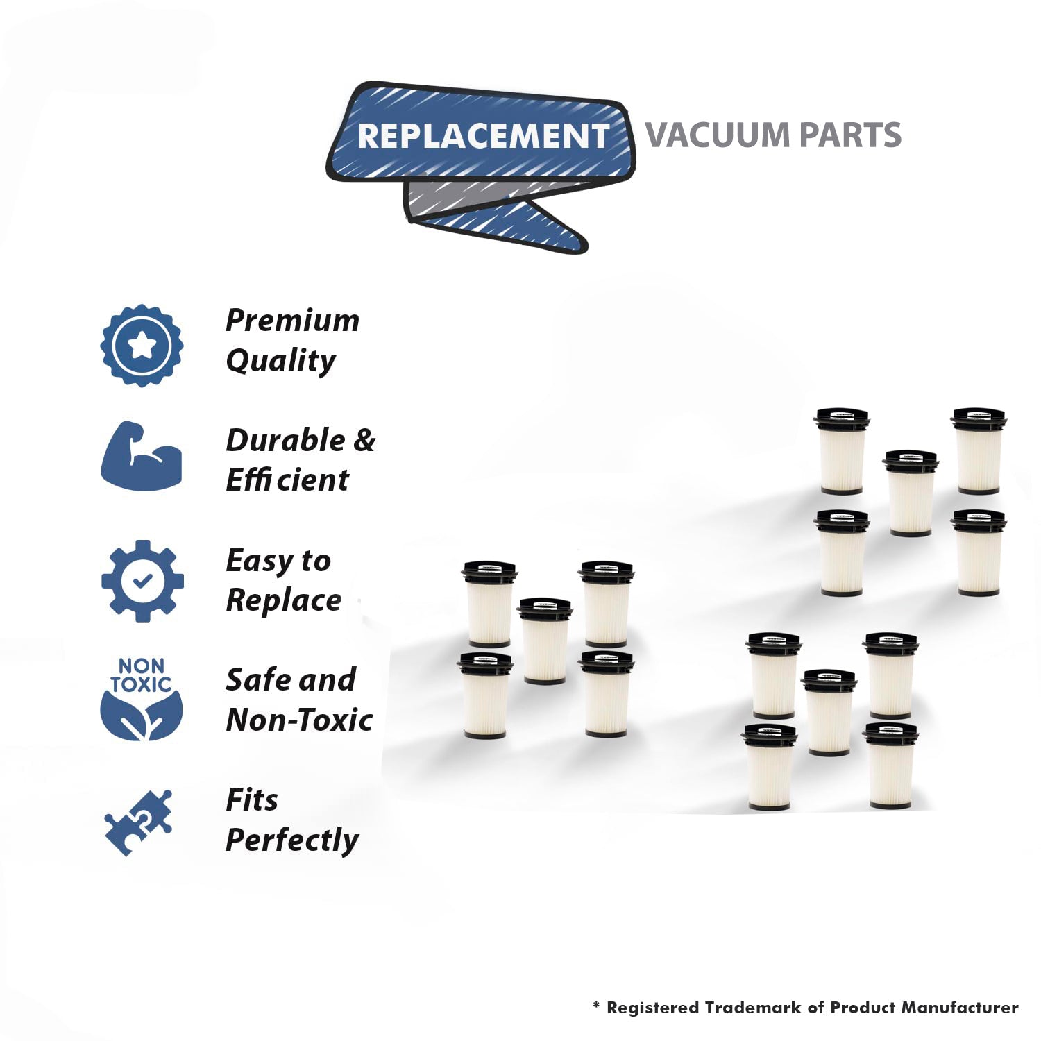 Topvacuumparts Replacement Part For Royal SD40120 Canister F-95 Vacuum Cleaner Hepa Filters # parts 440008258