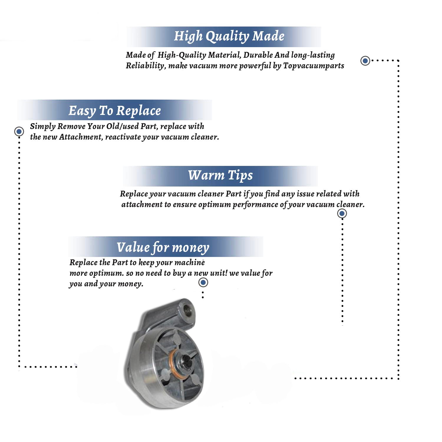 Topvacuumparts  Replacement For Hoover Vacuum Cleaner Pulley Assembly U7069, U7071 # compare to part 440011453