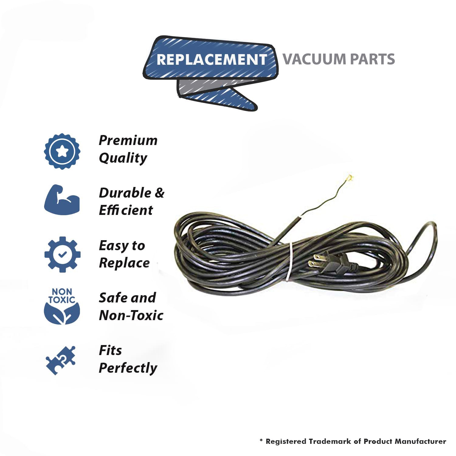Topvacuumparts Replacement Part For Hoover Upright/25 Windtunnel Vacuum Cleaner Cord # compare to part 440011633