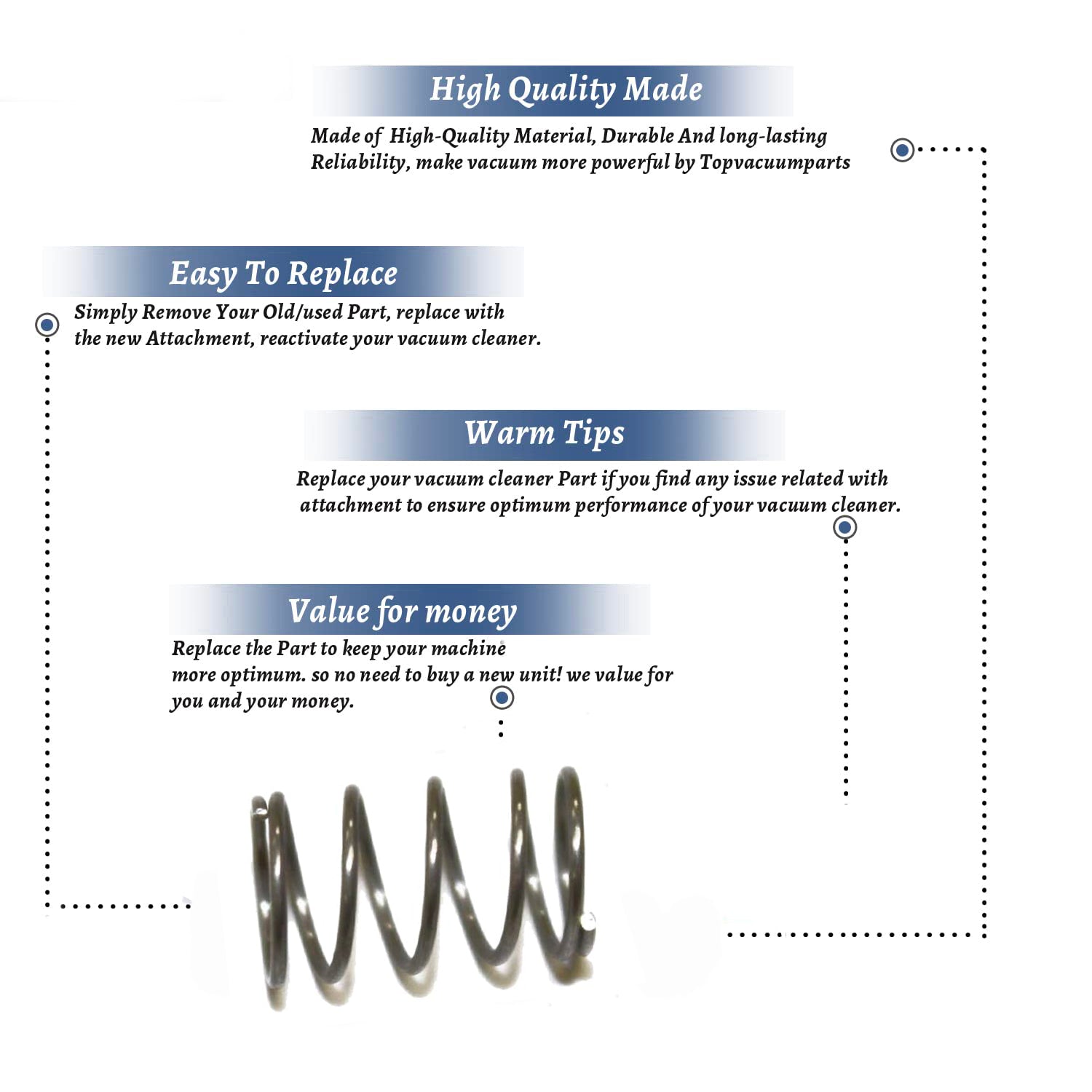 Topvacuumparts Replacement Part For Hoover F6055-900, F6056-900 Tank FloorMate Vacuum Cleaner Spring # Compare to Part 440013933