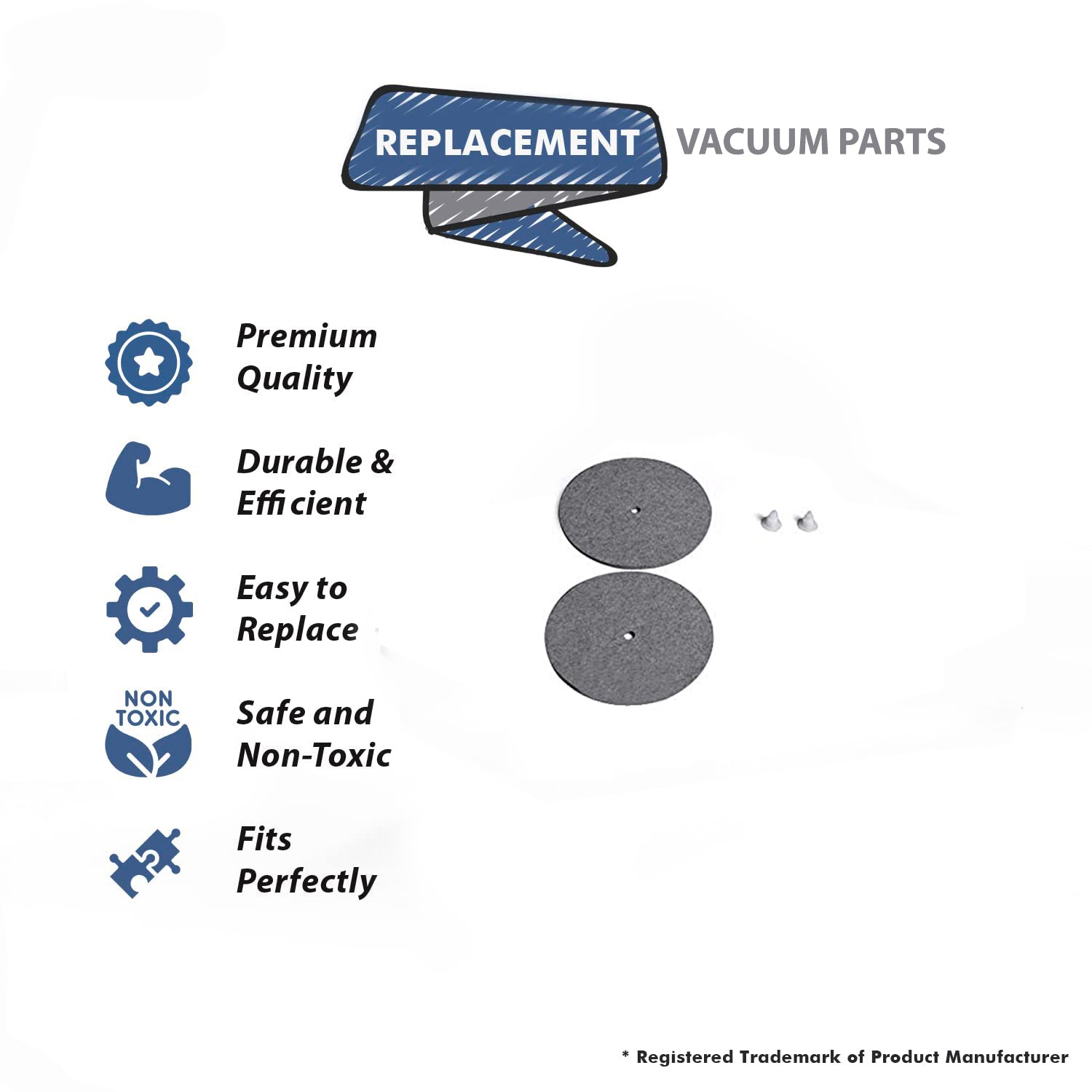 Topvacuumparts Replacement Part For Koblenz Vacuum Cleaner 8'' Felt Pads # compare to part 45-0280-3