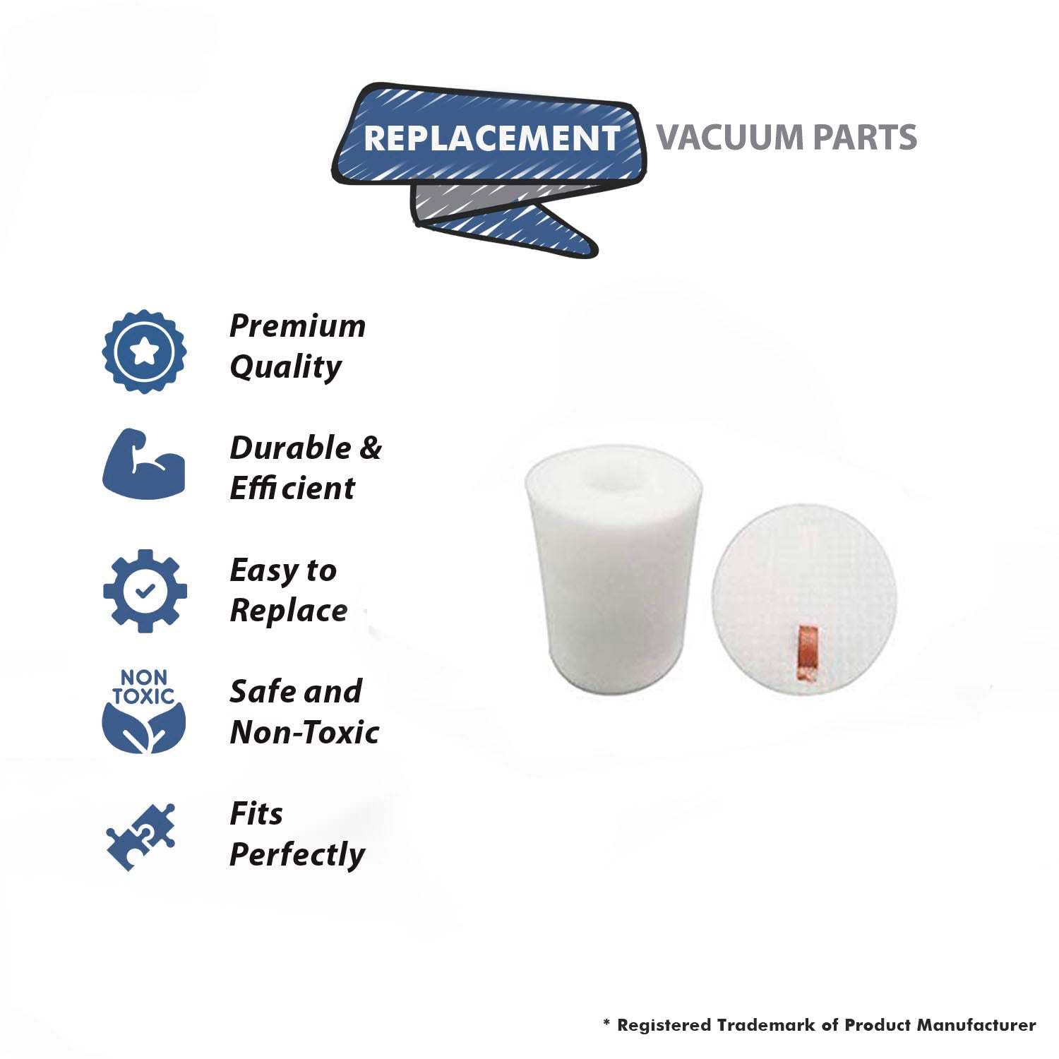 Topvacuumparts Replacement Part For Shark NV500 Vacuum Cleaner Foam and Filter 1PK # compare to part 470811
