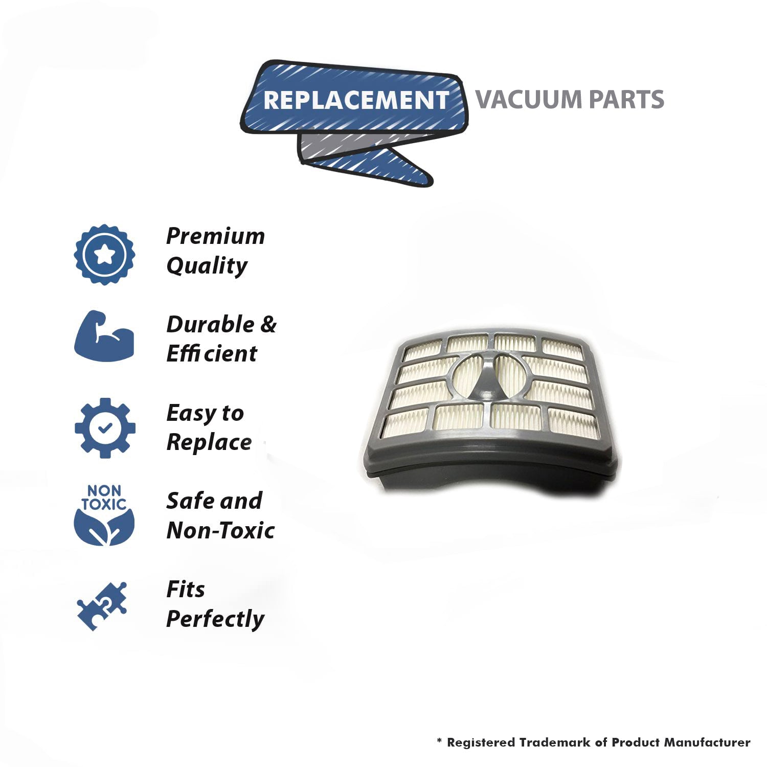 Topvacuumparts Replacement Part For EuroPro DVC Navigator Vacuum Cleaner HEPA Filter 1Pk # compare to part 470829