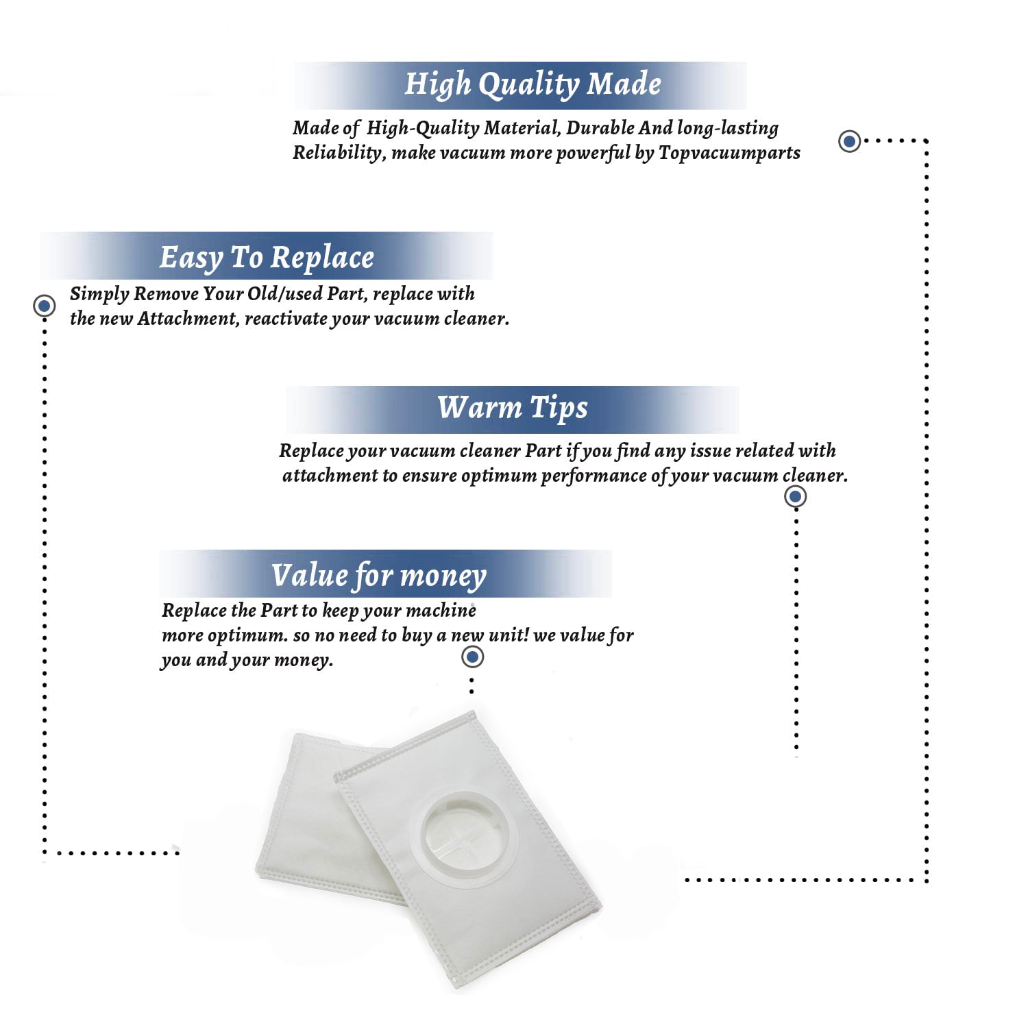 Topvacuumparts Replacement Part For Electrolux DVC 2100 AP Canister Vacuum Cleaner Filter 2pk # compare to part 470929
