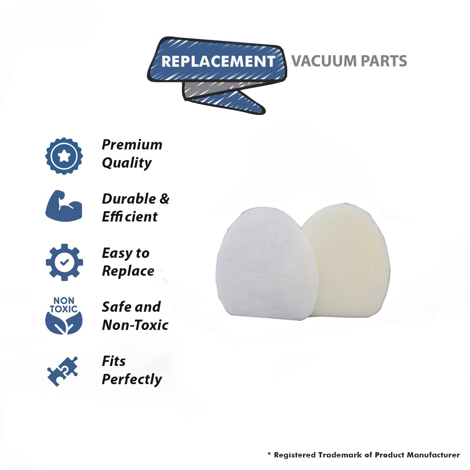 Topvacuumparts Replacement Part For Euro Pro DVC XFF400 Vacuum Cleaner Foam & Felt Kit 1Pk # compare to part 471090